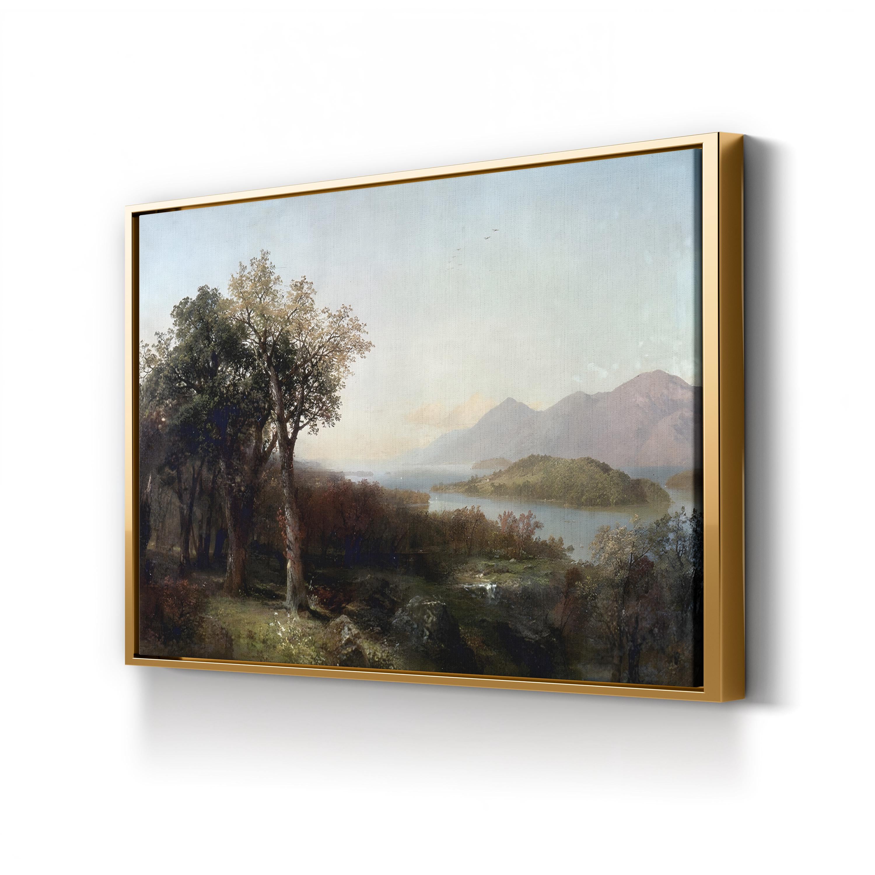 Autumn Afternoon on Lake George (1864) – Framed Hudson River School Landscape Canvas Art by John Frederick Kensett