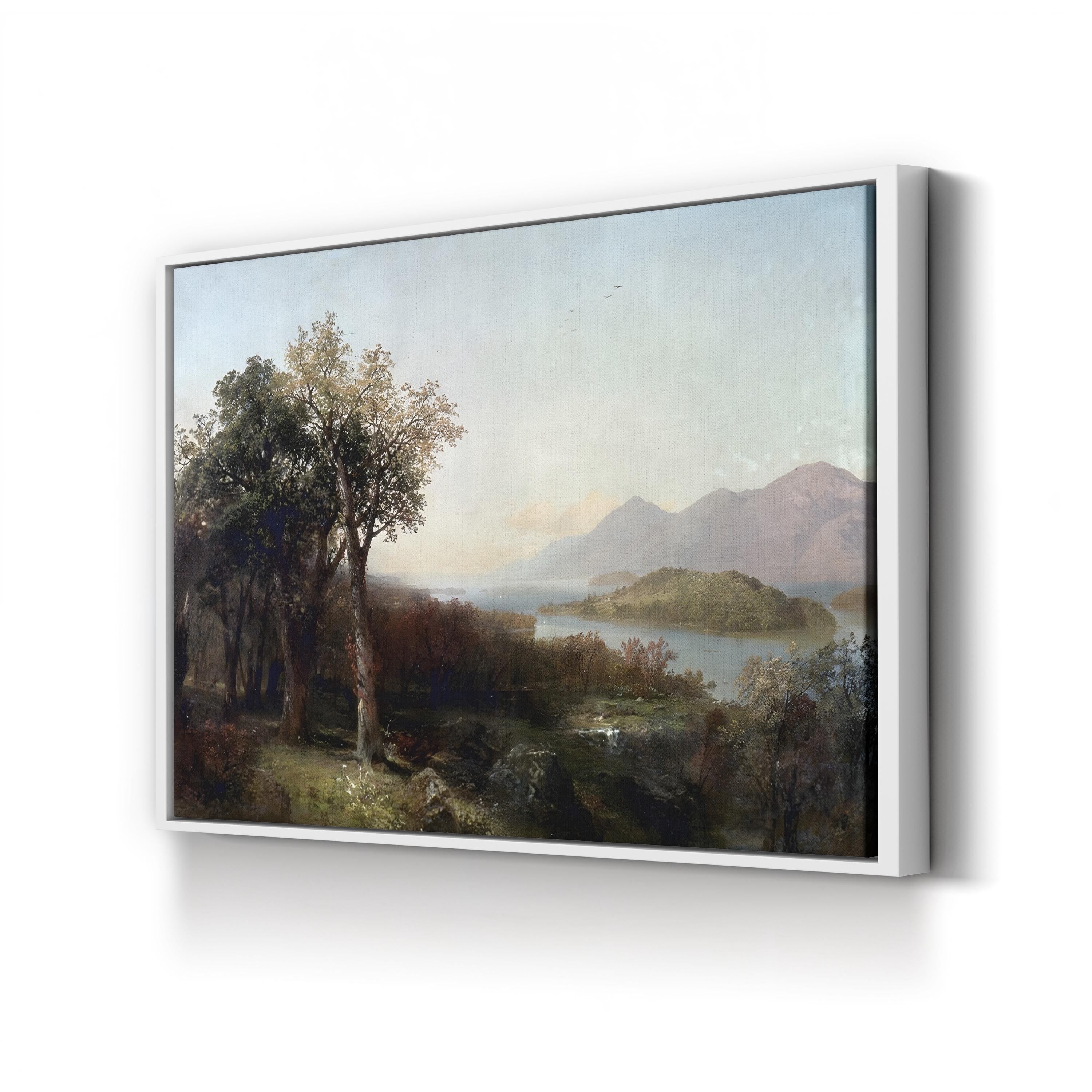 Autumn Afternoon on Lake George (1864) – Framed Hudson River School Landscape Canvas Art by John Frederick Kensett