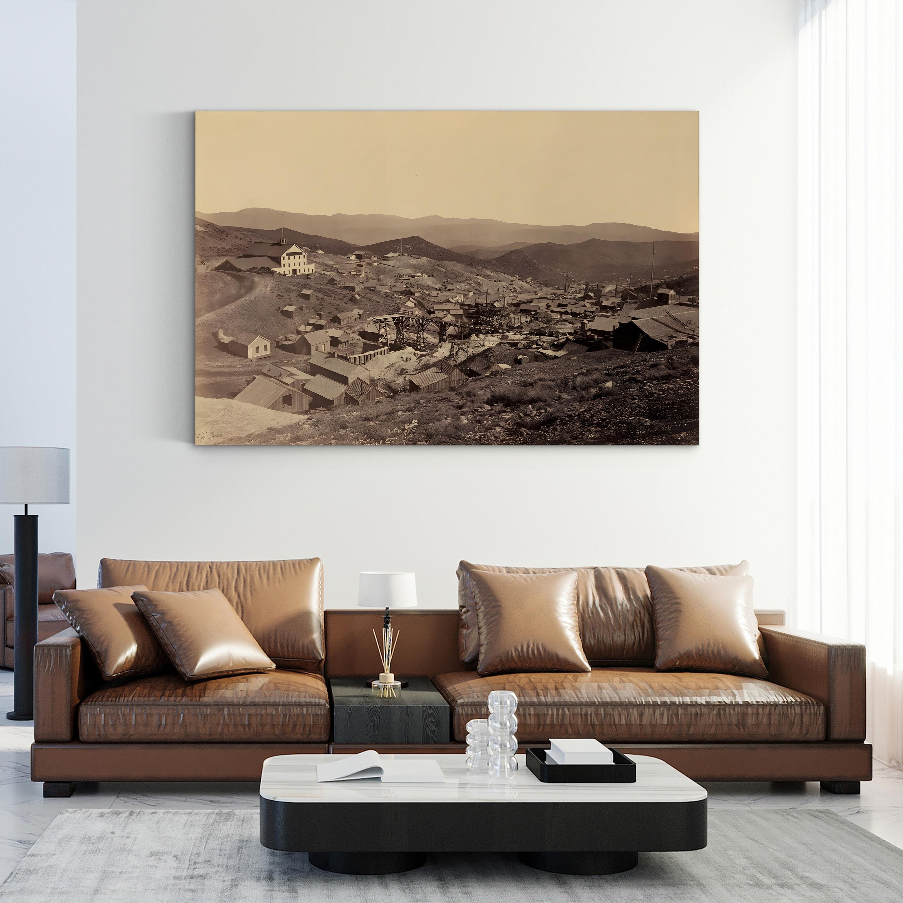 A View of Gold Hill, Nevada, 1867 Wall Art | Vintage Western Mining Landscape by Timothy O’Sullivan