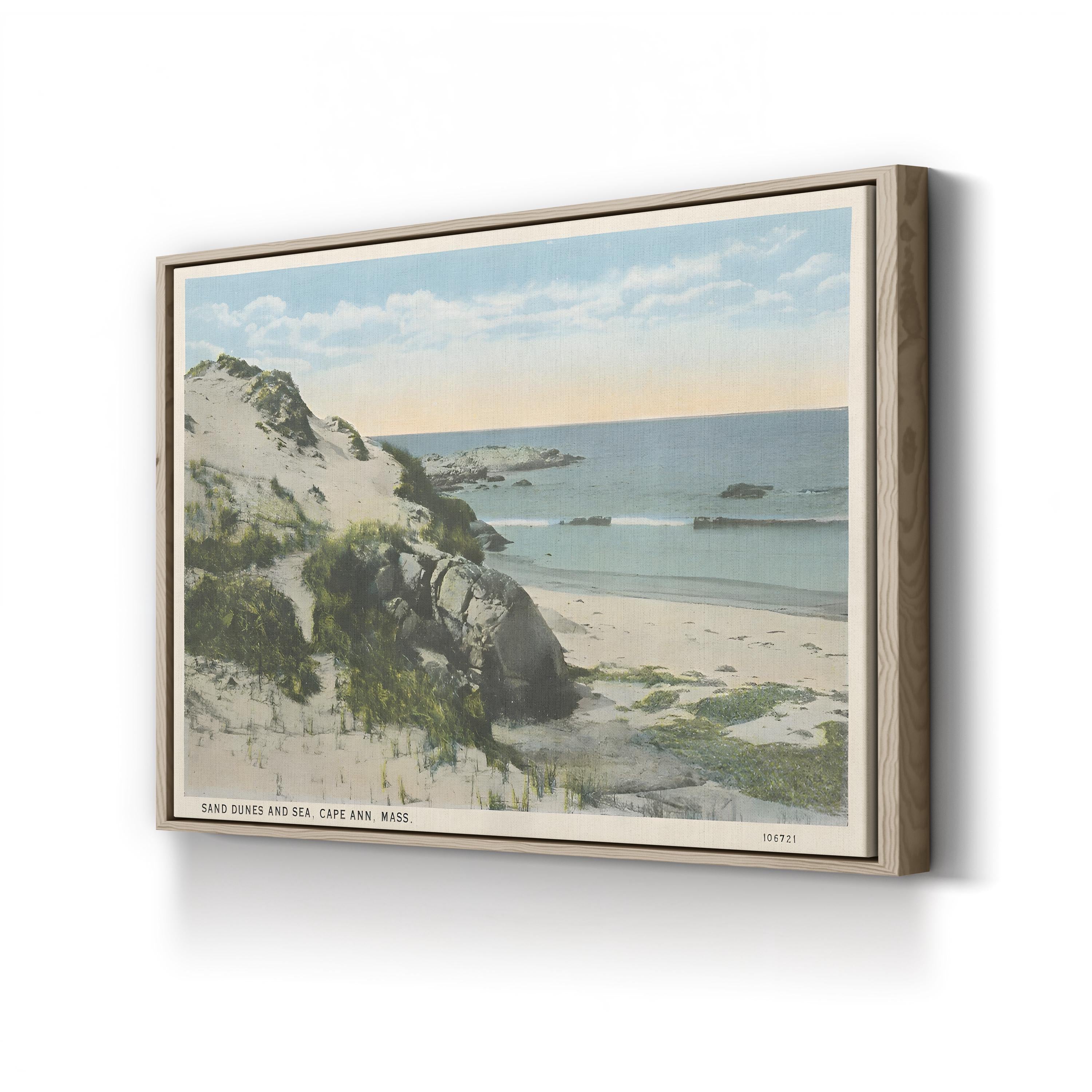 Beach Postcard V – Period Illustration Wall Art | Vintage Coastal Canvas Print