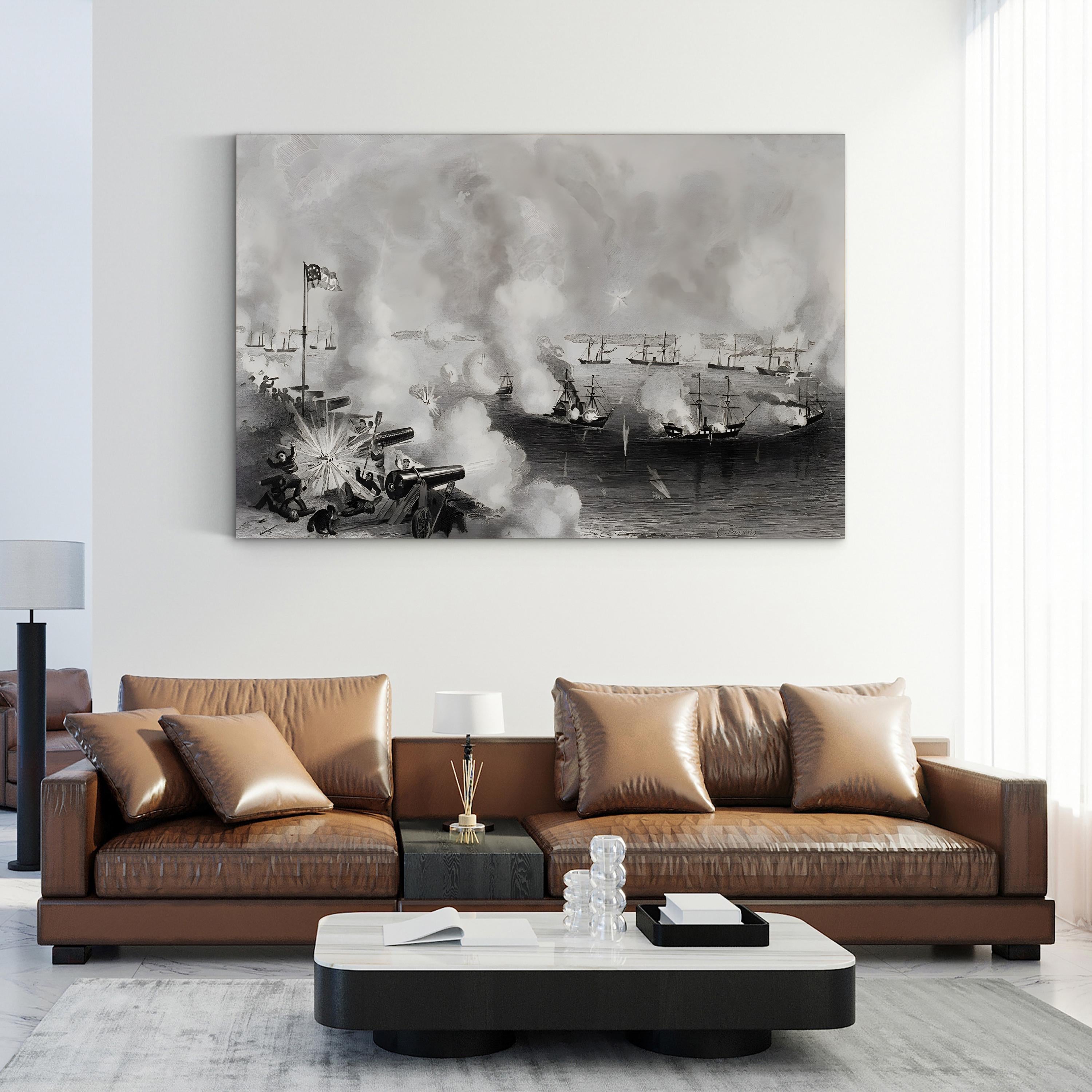 Bombardment and Capture of Forts Walker and Beauregard, Port Royal, SC, 1861 Wall Art | Historic Civil War Canvas