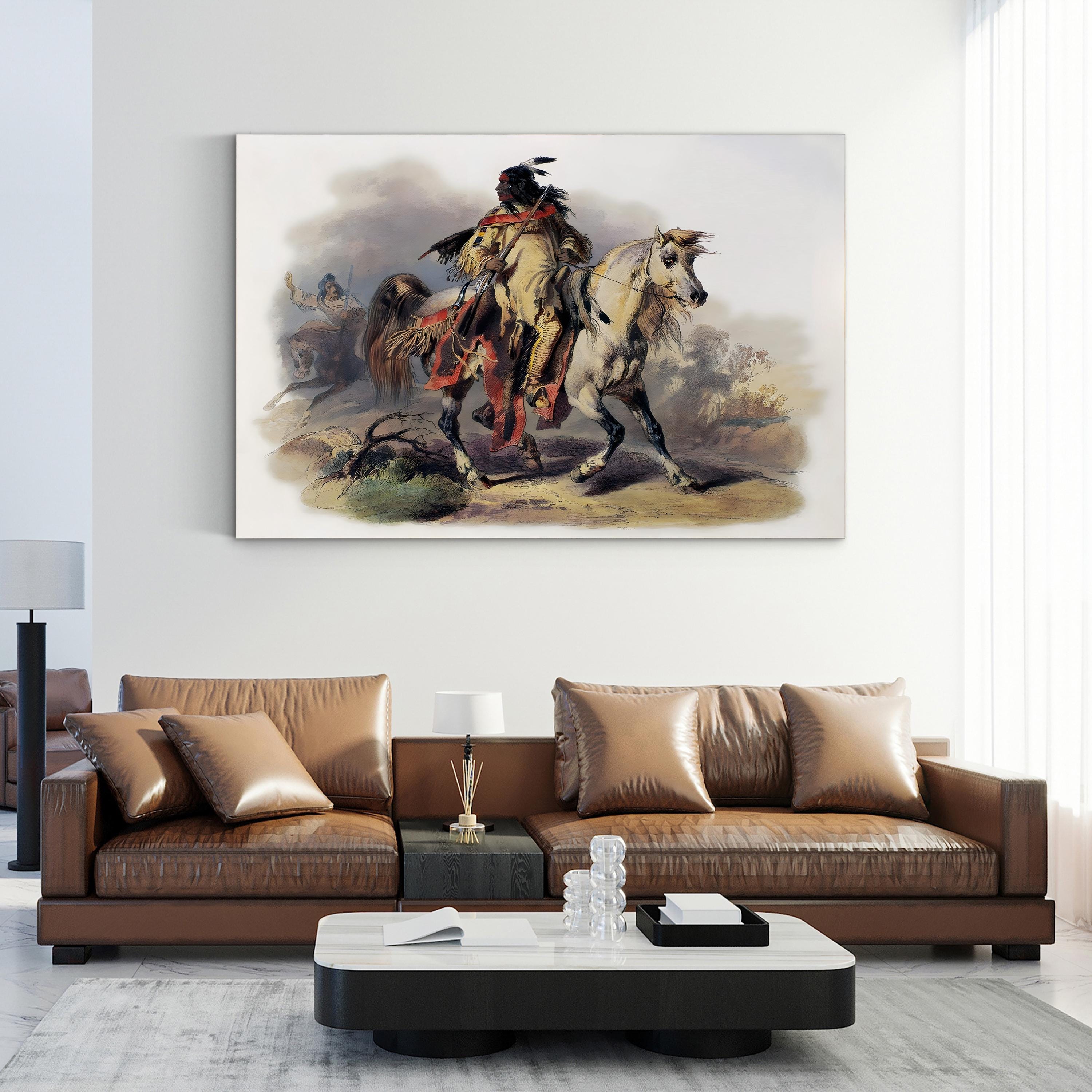 Blackfoot Horseman Wall Art by Karl Bodmer