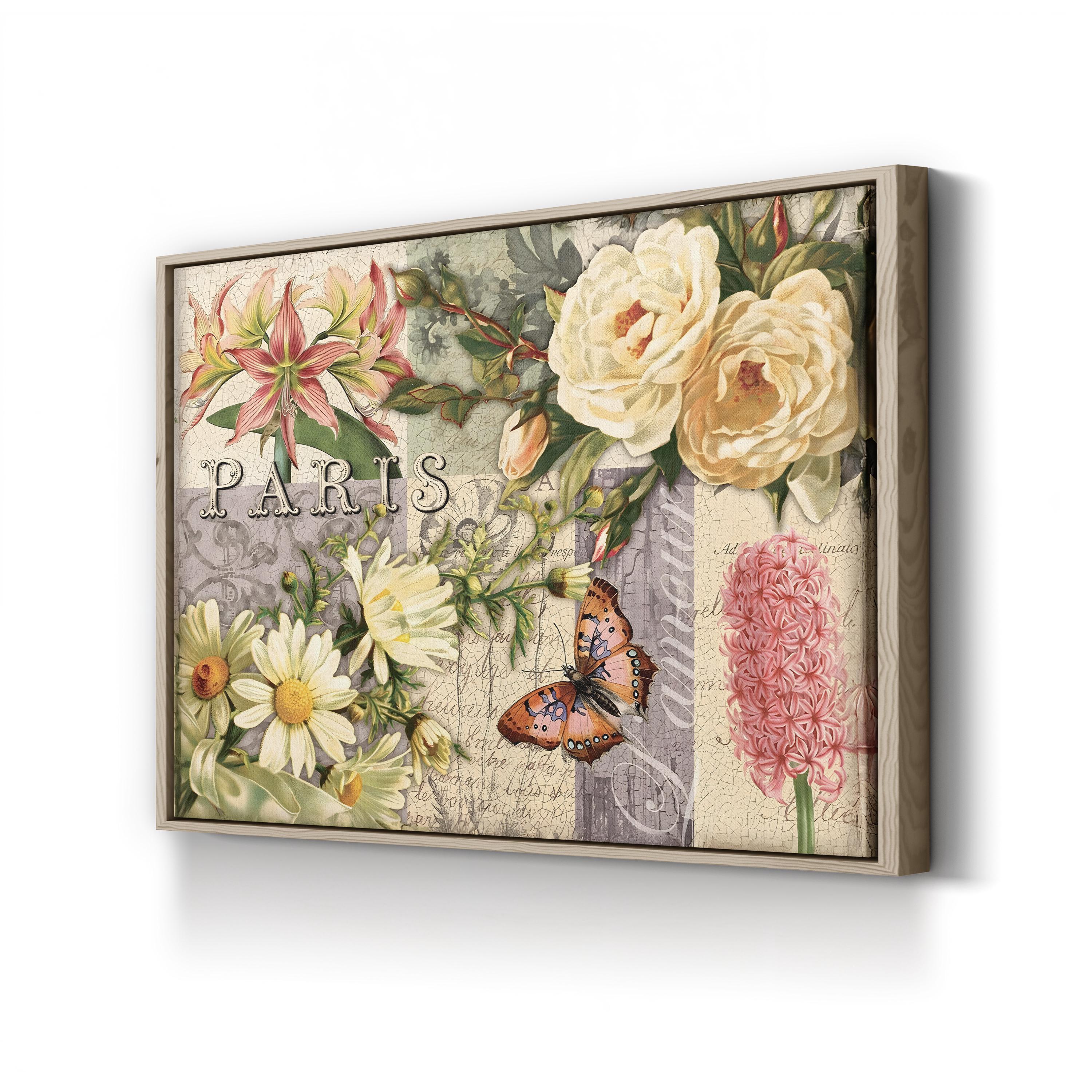 Vintage Paris Floral Bouquet – Period Illustration Wall Art | Botanical Canvas Print