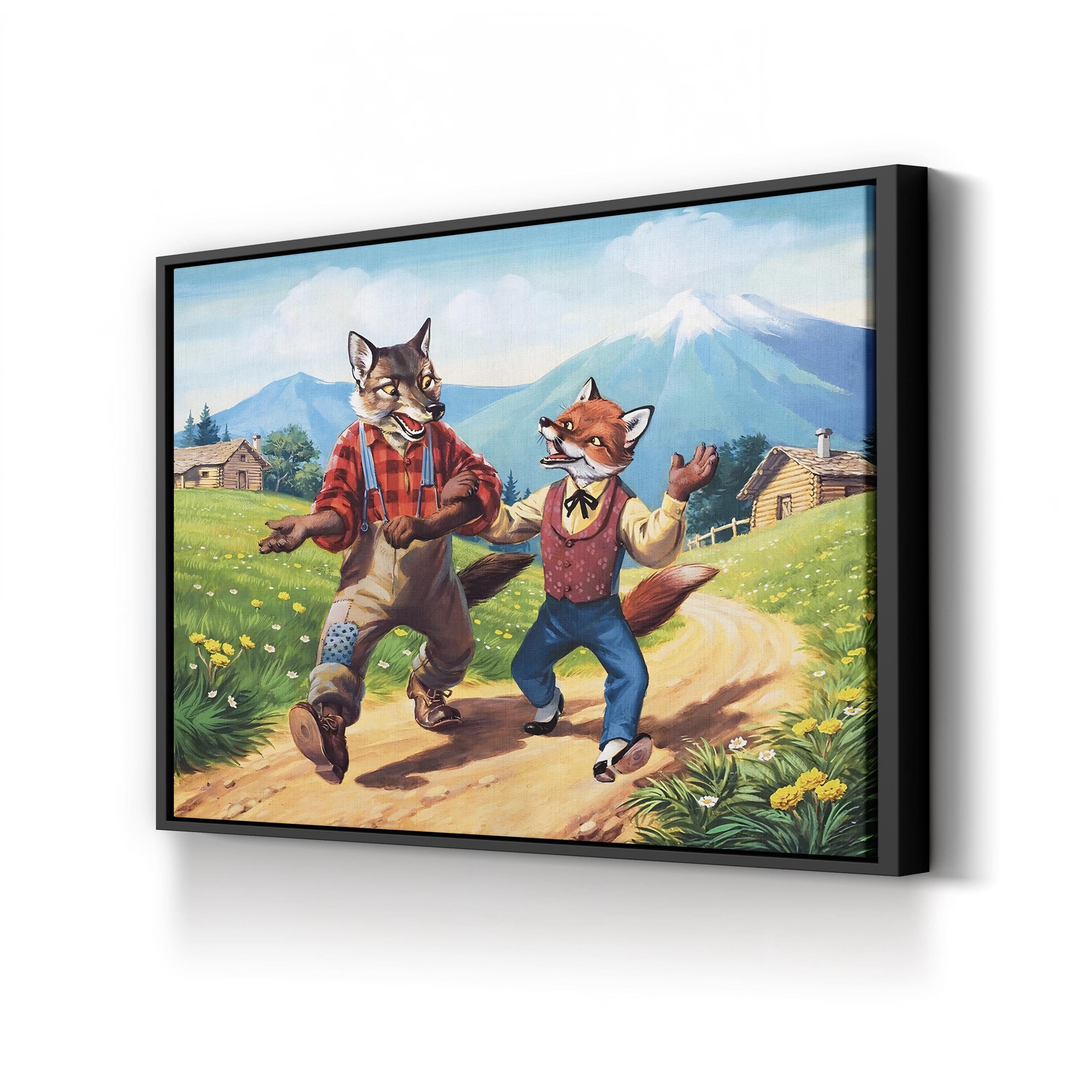 Brer Fox Walking with Brer Wolf Wall Art by Virginio Livraghi