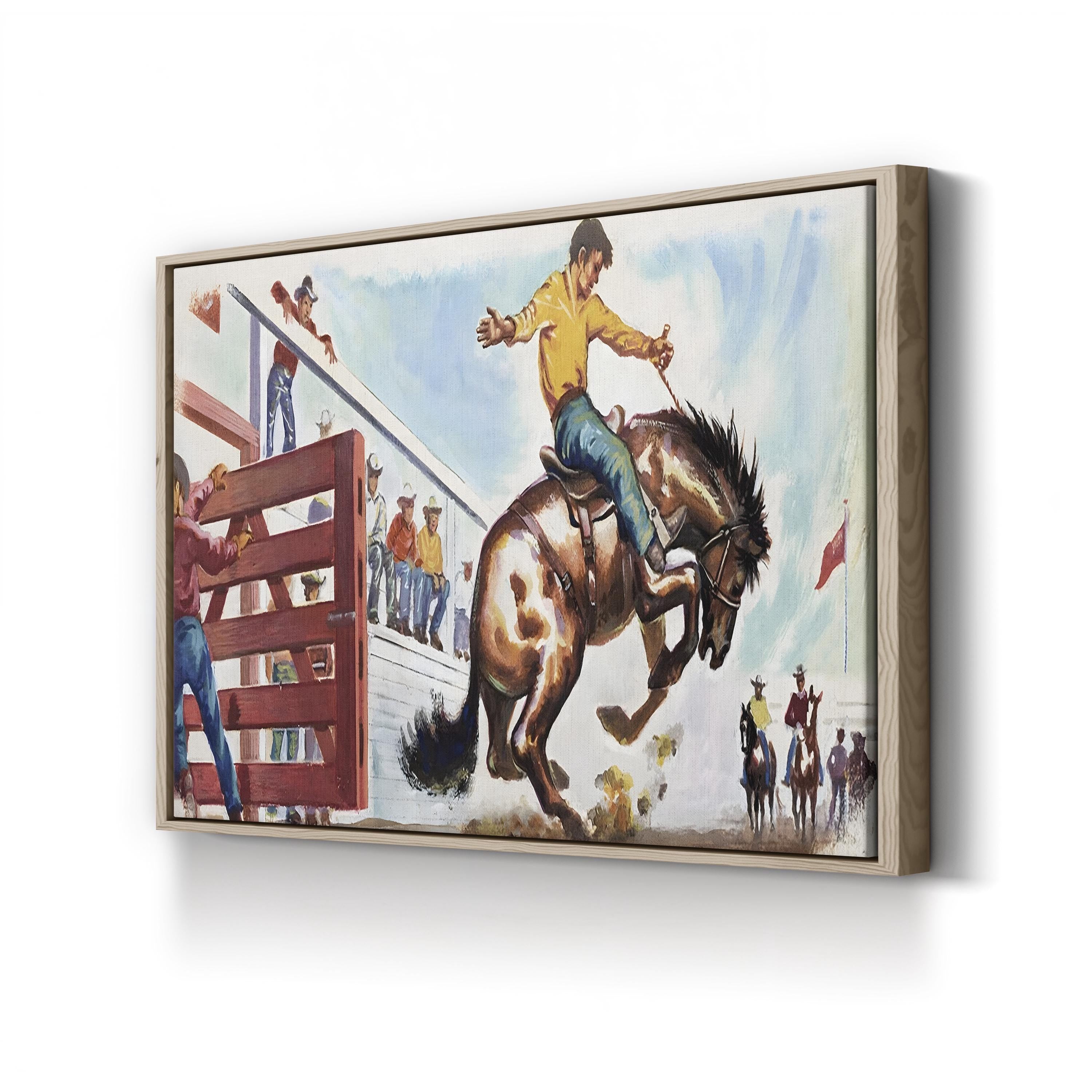 Bucking Broncho at the Rodeo Wall Art by English School