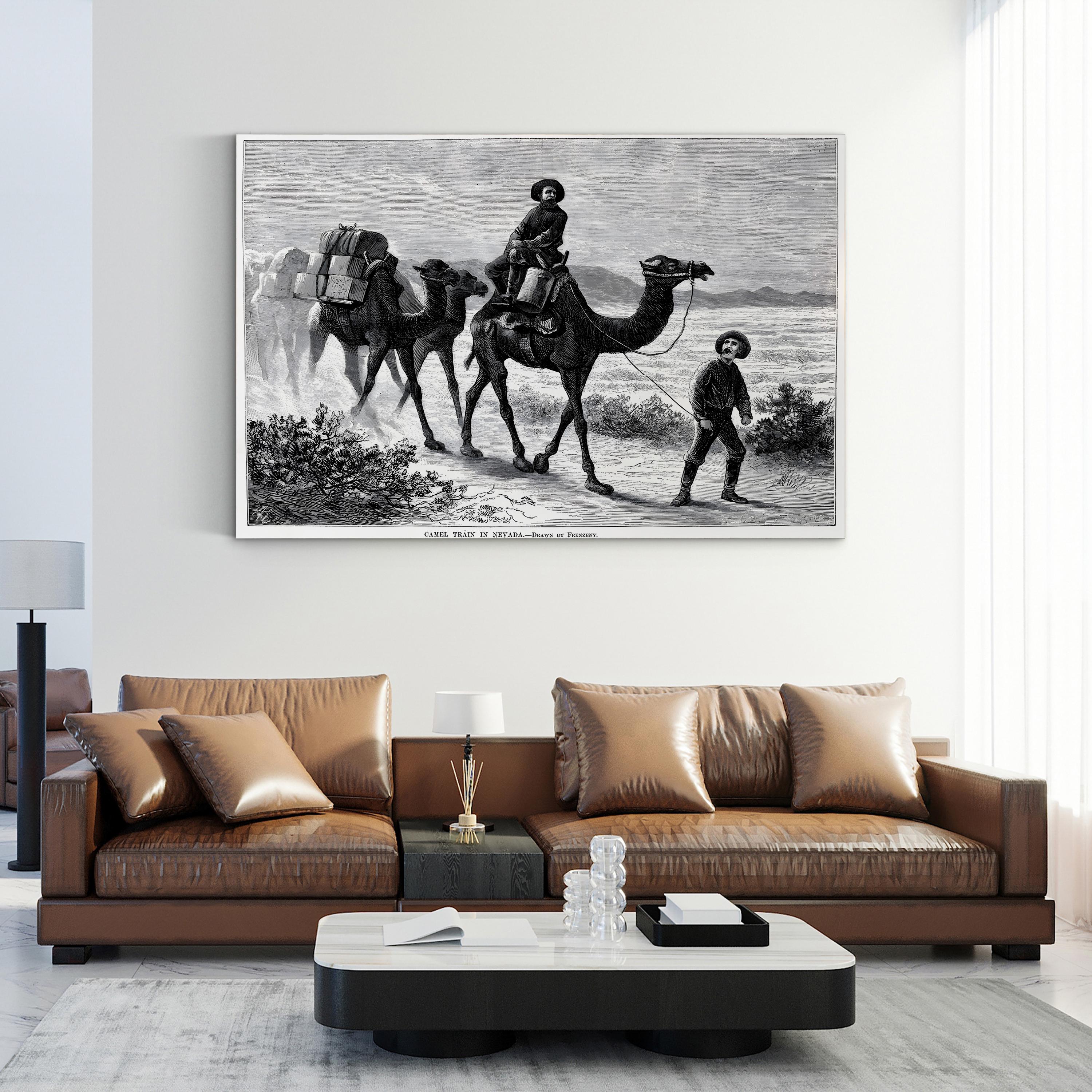 1877 American West Camel Caravan in the Nevada Desert