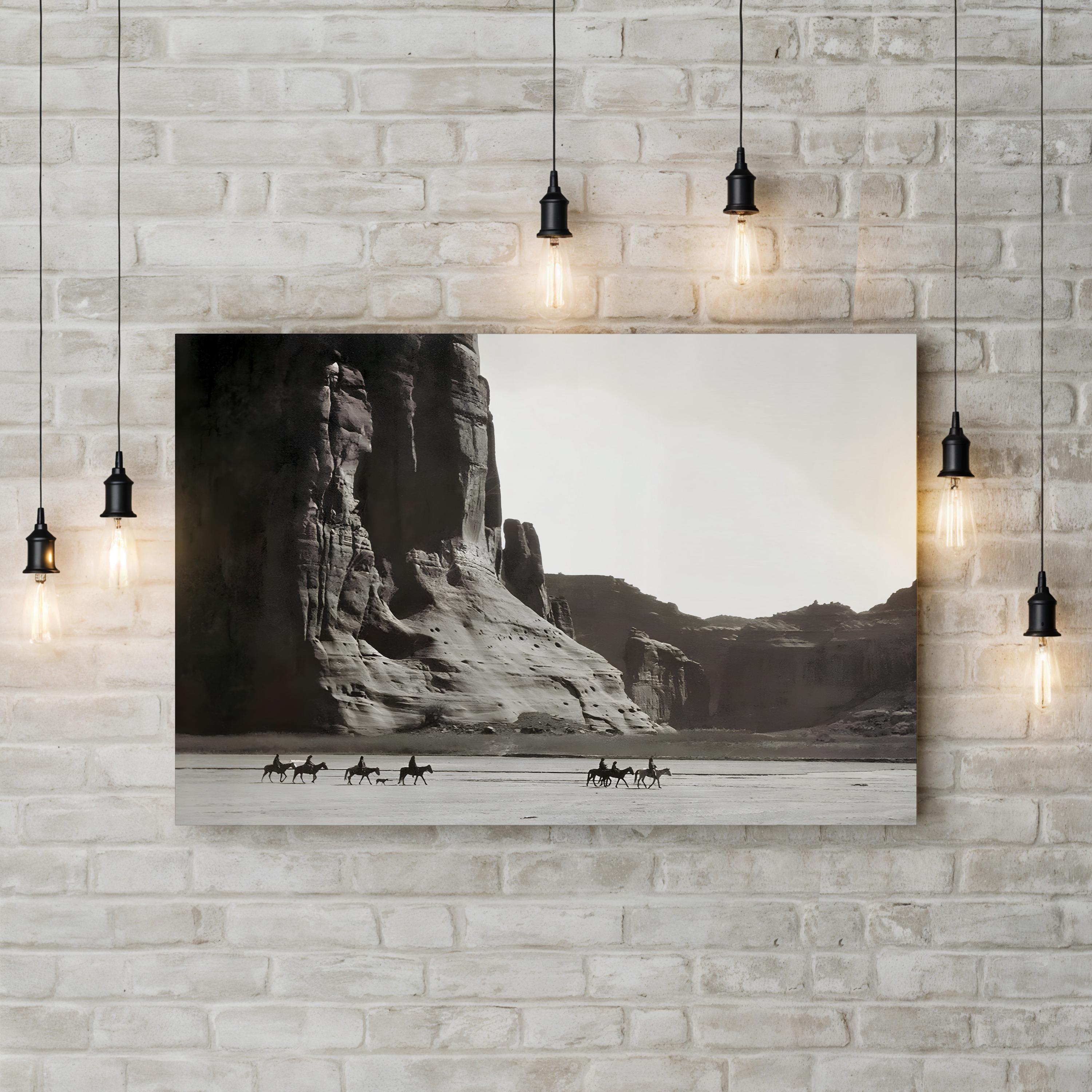 Canyon de Chelly, 1904 Wall Art – Black and White Western Landscape by Edward S. Curtis