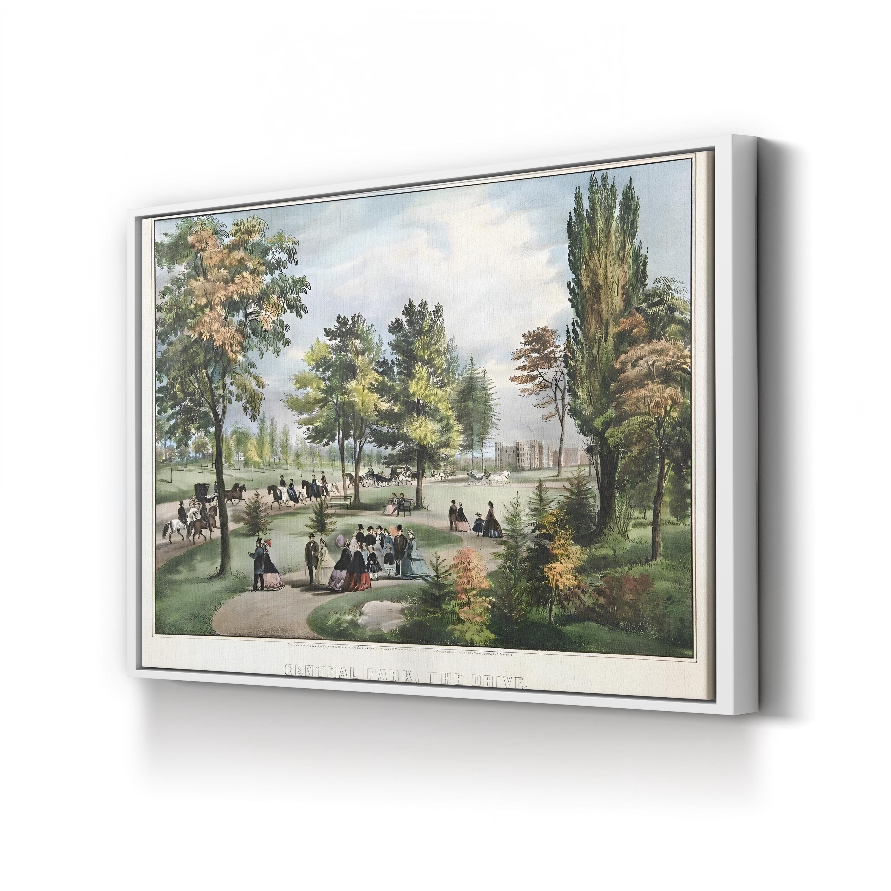 The Drive Wall Art by Currier and Ives in New York Horse-Drawn Carriages Print