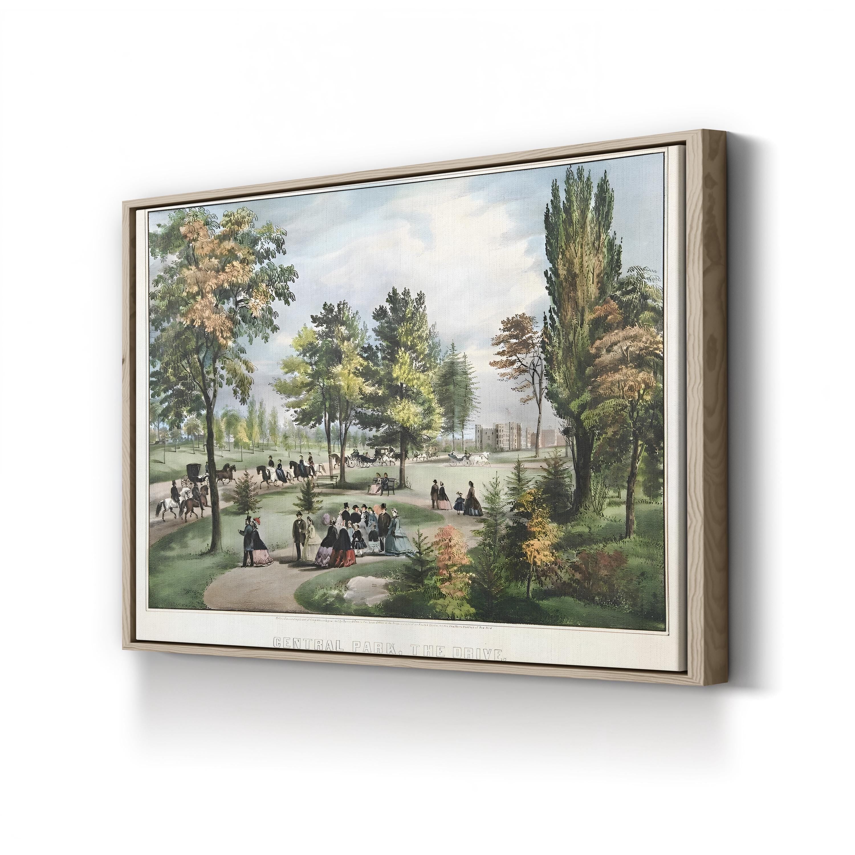 The Drive Wall Art by Currier and Ives in New York Horse-Drawn Carriages Print