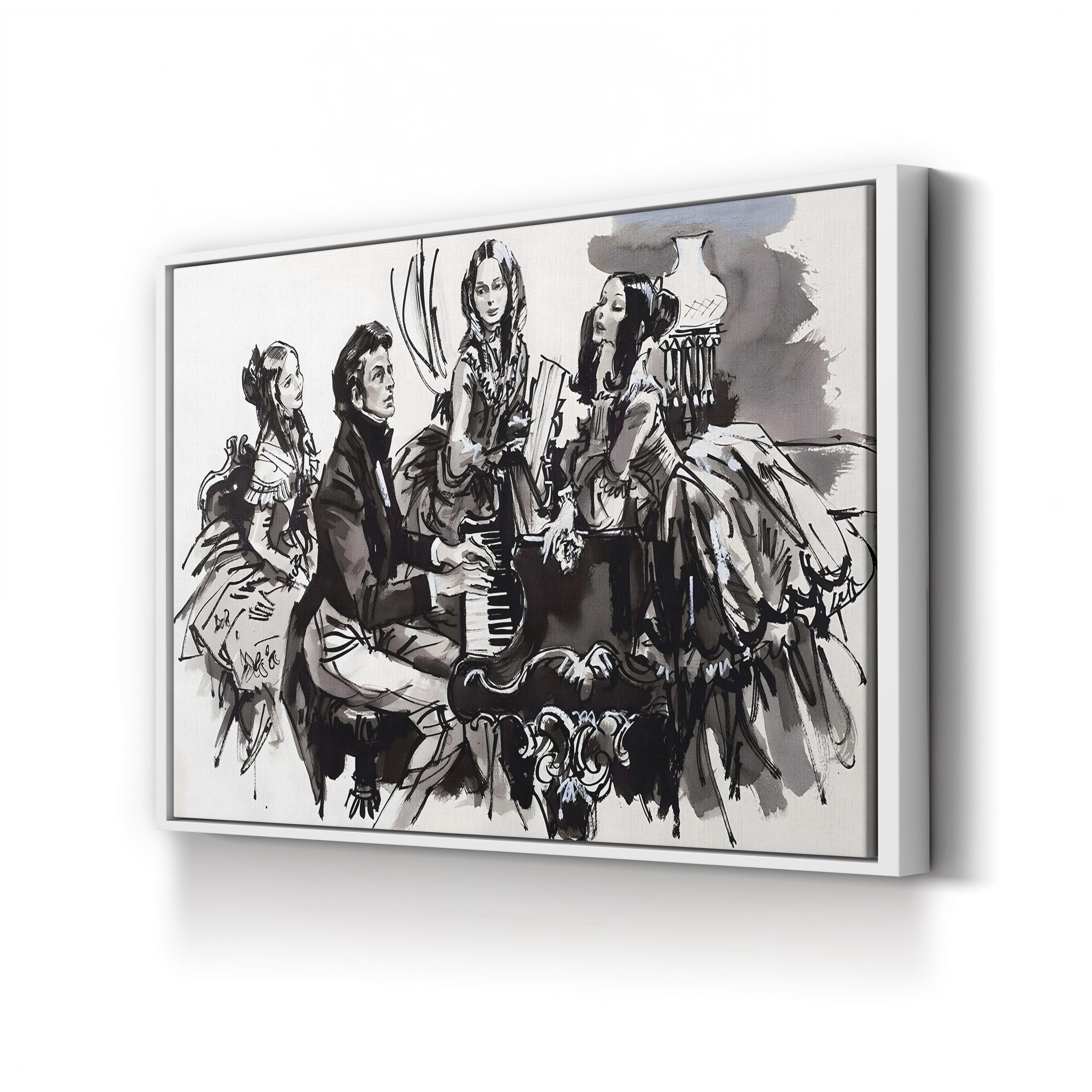 Frédéric Chopin with Female Admirers – 19th Century Piano by English School