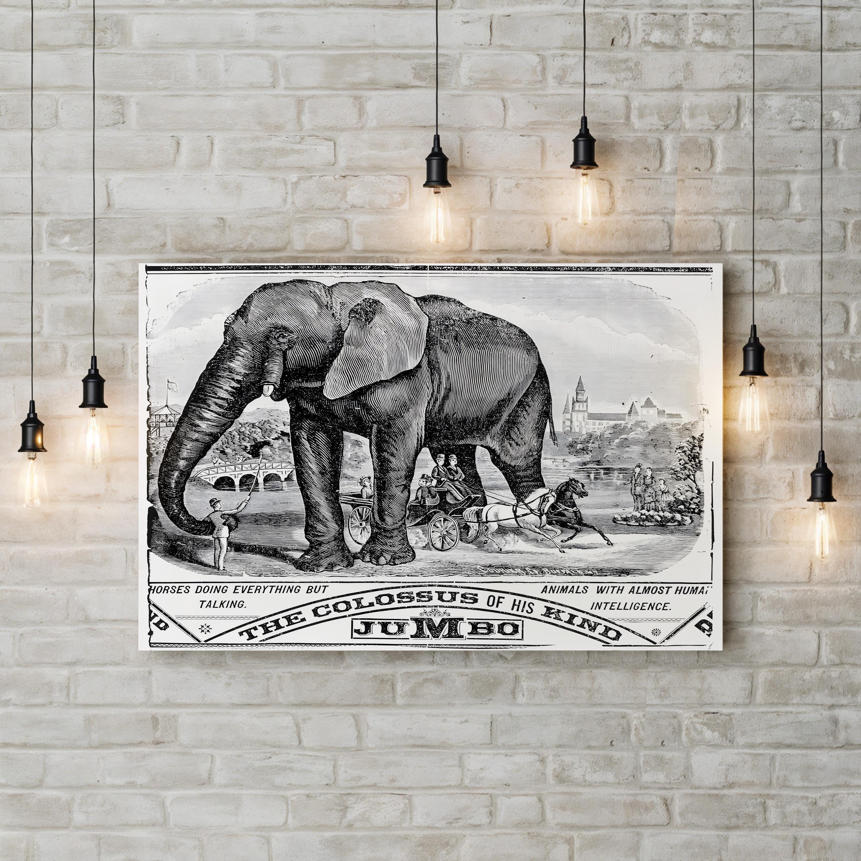 Jumbo the Elephant Handbill 1884 – Period Illustration Wall Art | Vintage Circus Canvas Print