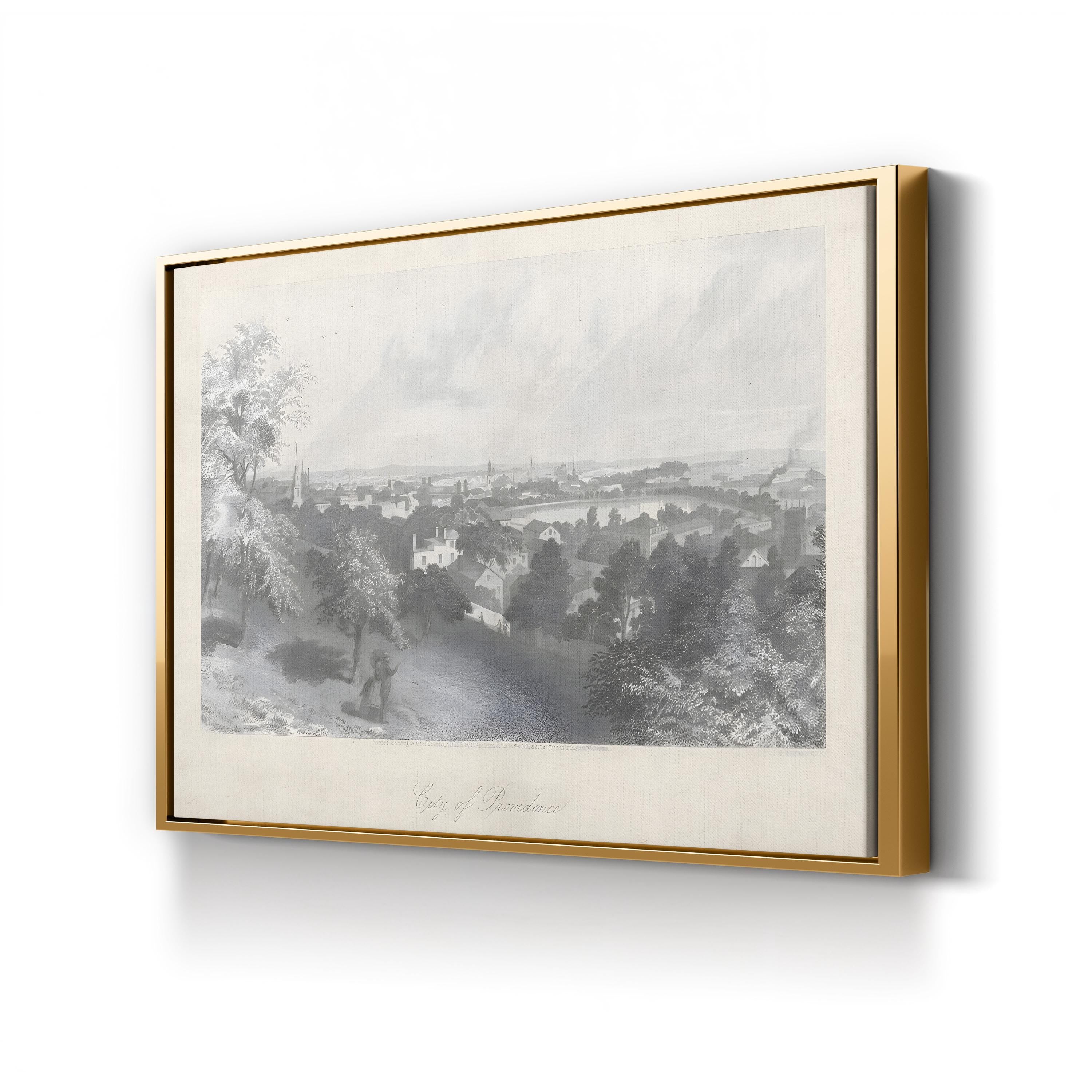 Vintage Providence Cityscape – Period Illustration Wall Art | 19th-Century Architecture Canvas Print