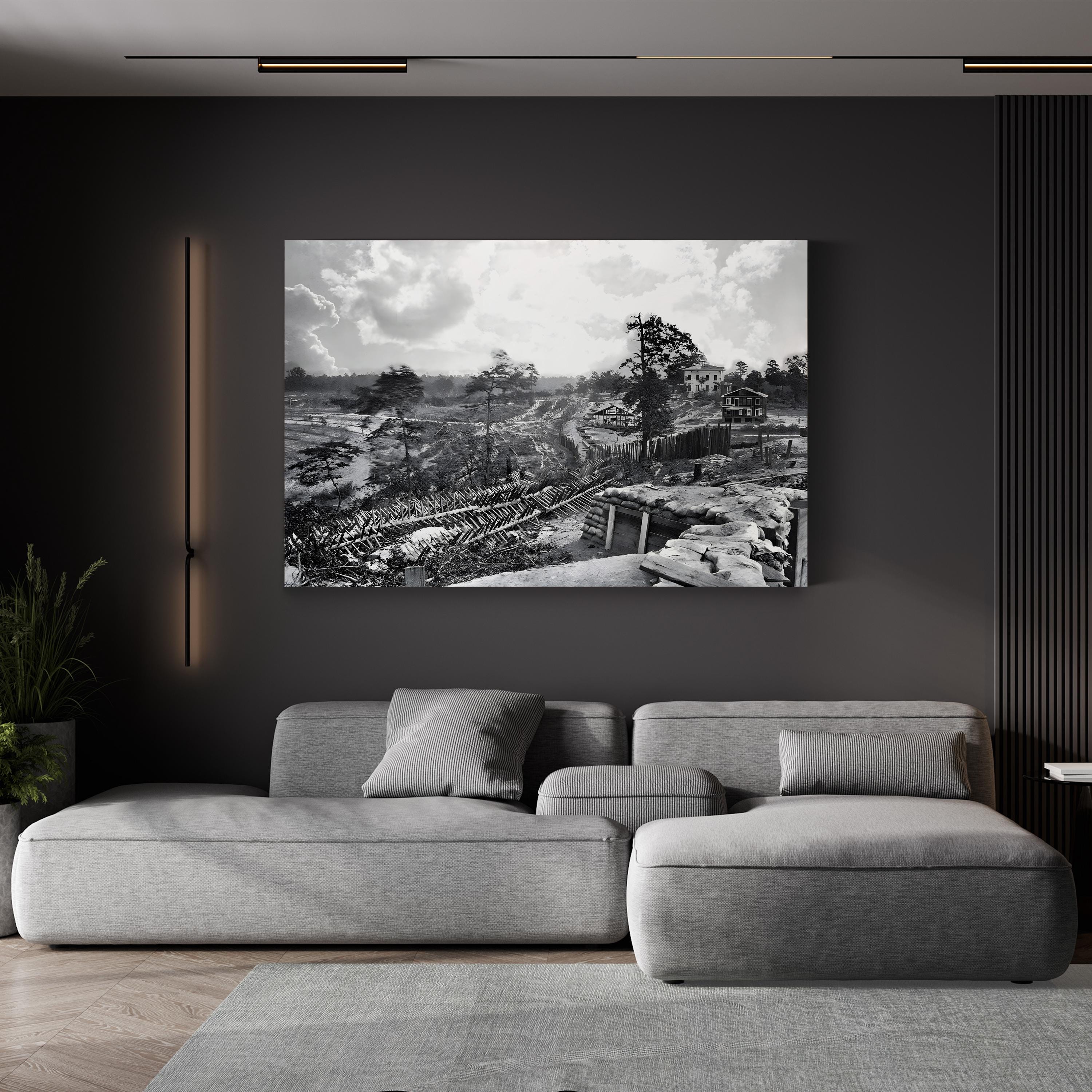 Civil War, Atlanta, c.1863 Wall Art – Historic American Military Landscape Canvas