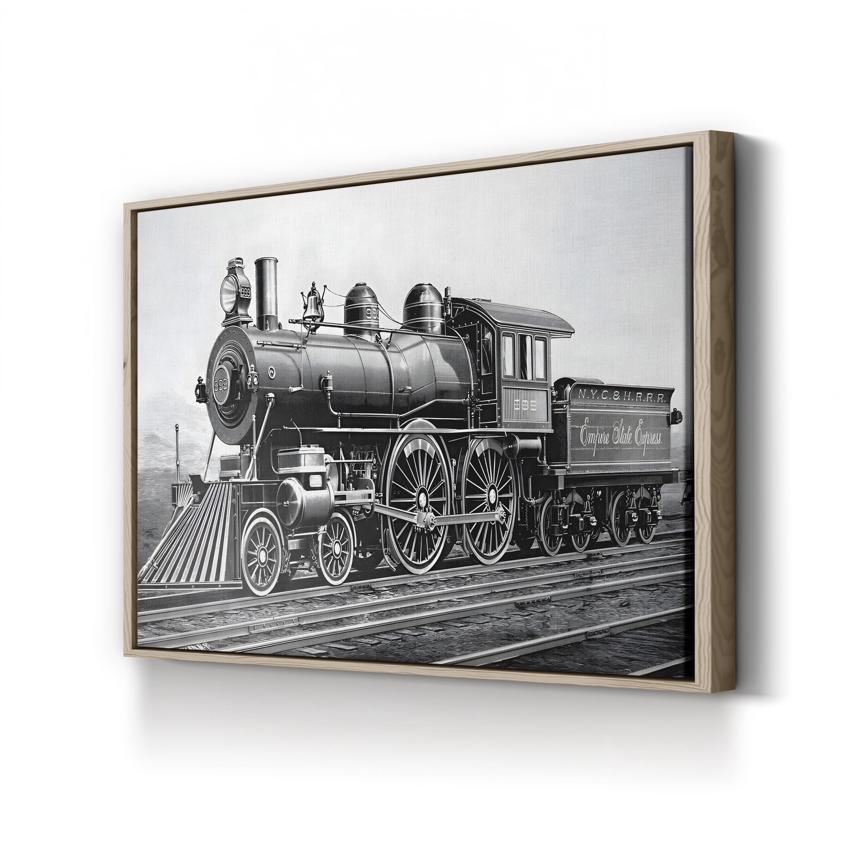 Class 999 Locomotive Used on the New York Central and Hudson River Railroad, 19th Century Wall Art | Historic Steam Engine Engraving Print