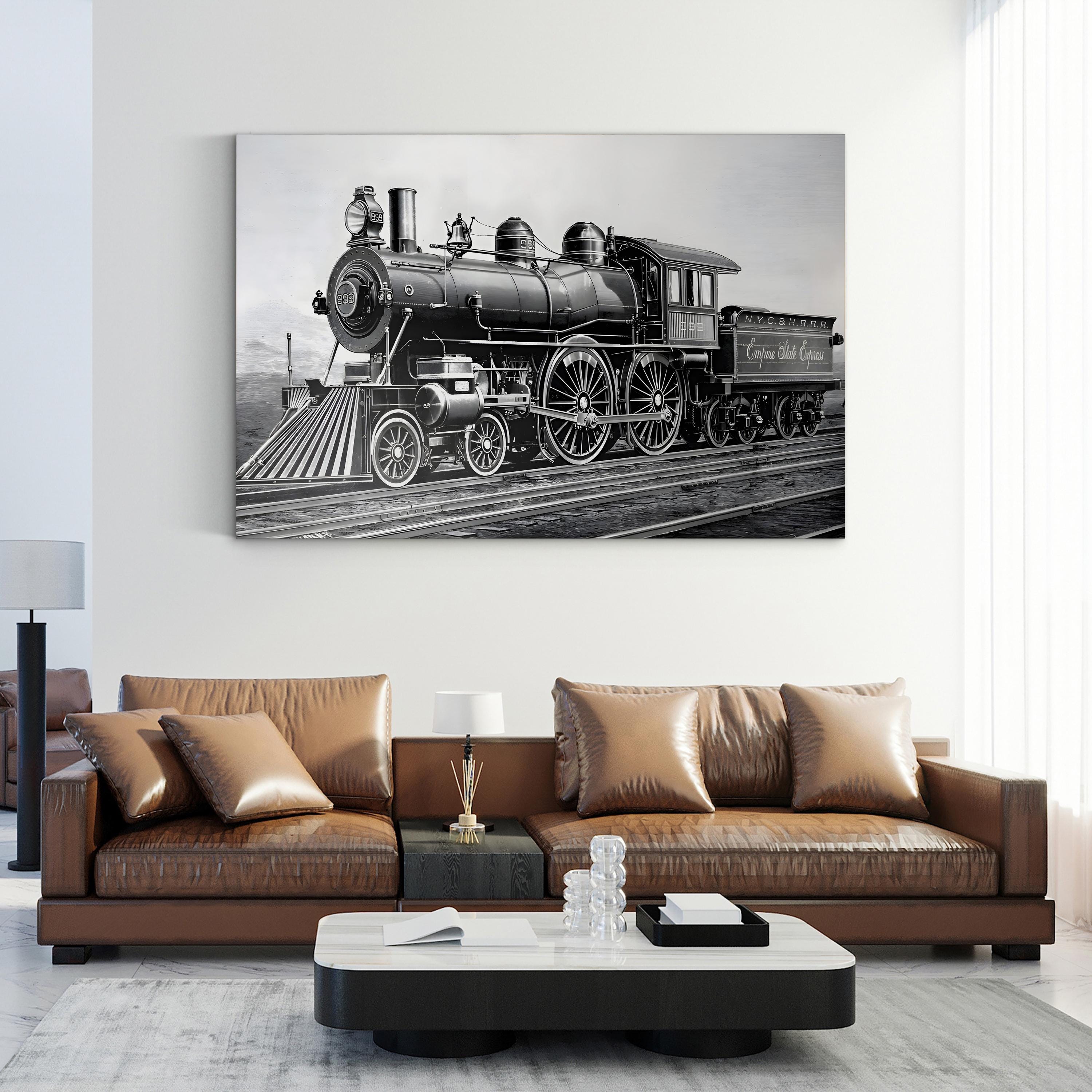 Class 999 Locomotive Used on the New York Central and Hudson River Railroad, 19th Century Wall Art | Historic Steam Engine Engraving Print