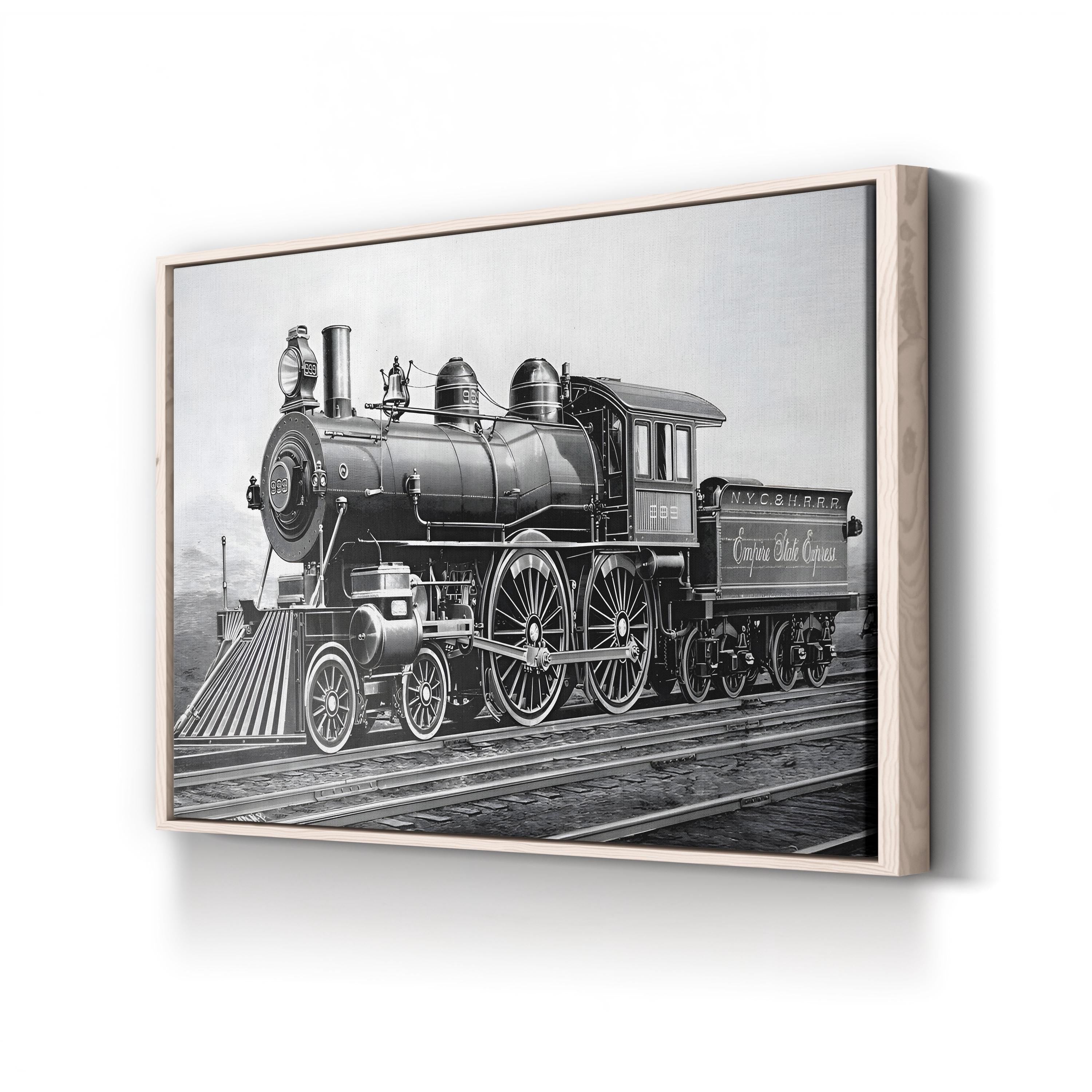 Class 999 Locomotive Used on the New York Central and Hudson River Railroad, 19th Century Wall Art | Historic Steam Engine Engraving Print
