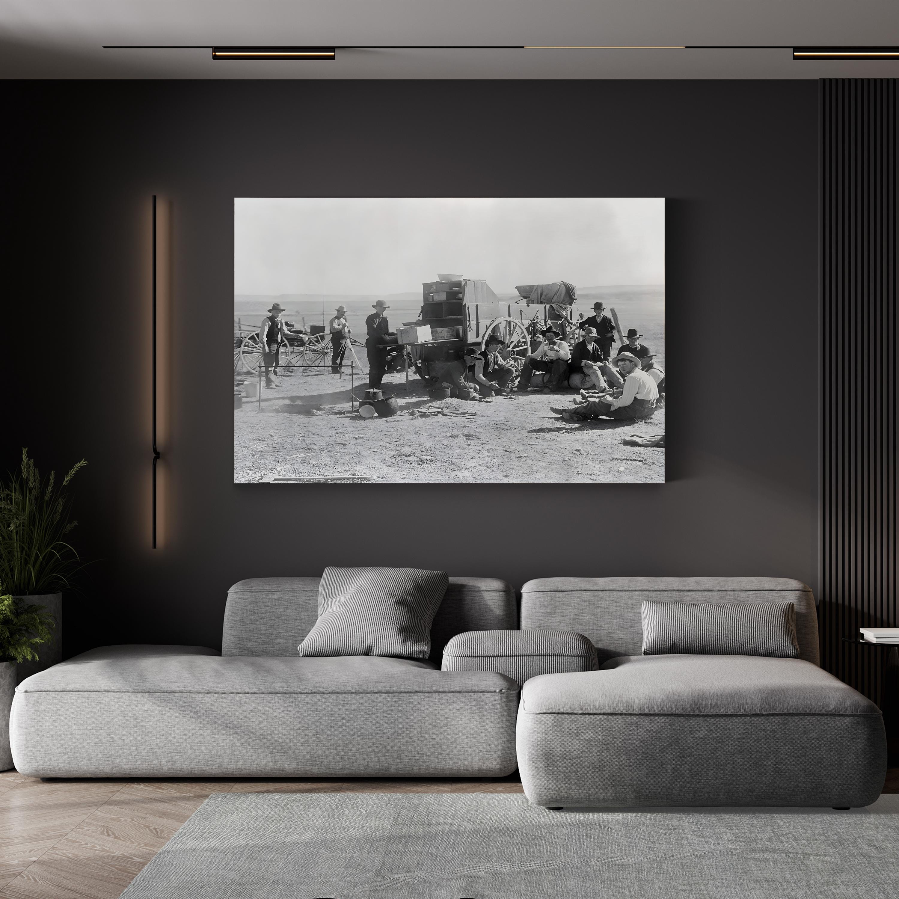 Frontier Cowboy Camp – Vintage Photography Wall Art | Western Americana Canvas Print
