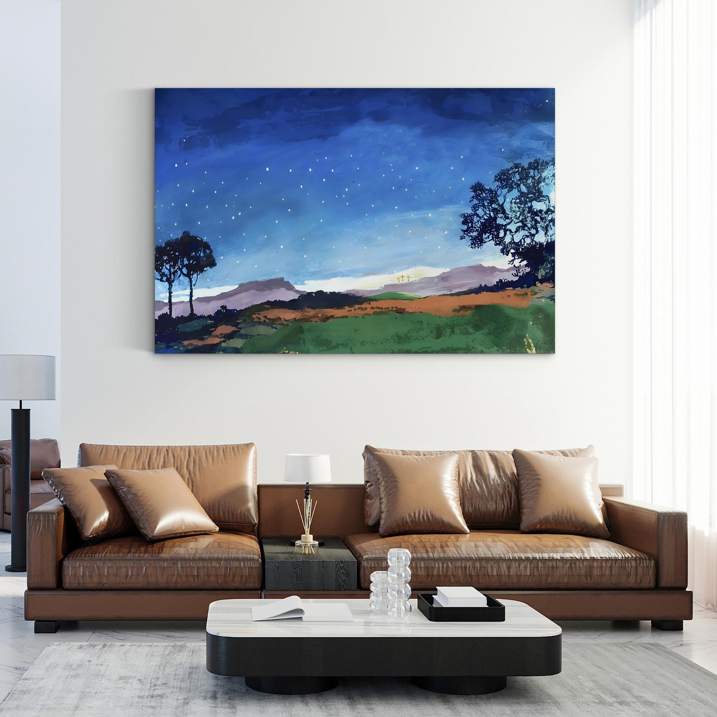 Crucifixion Canvas Print: Religious Biblical Illustration Wall Art – English School