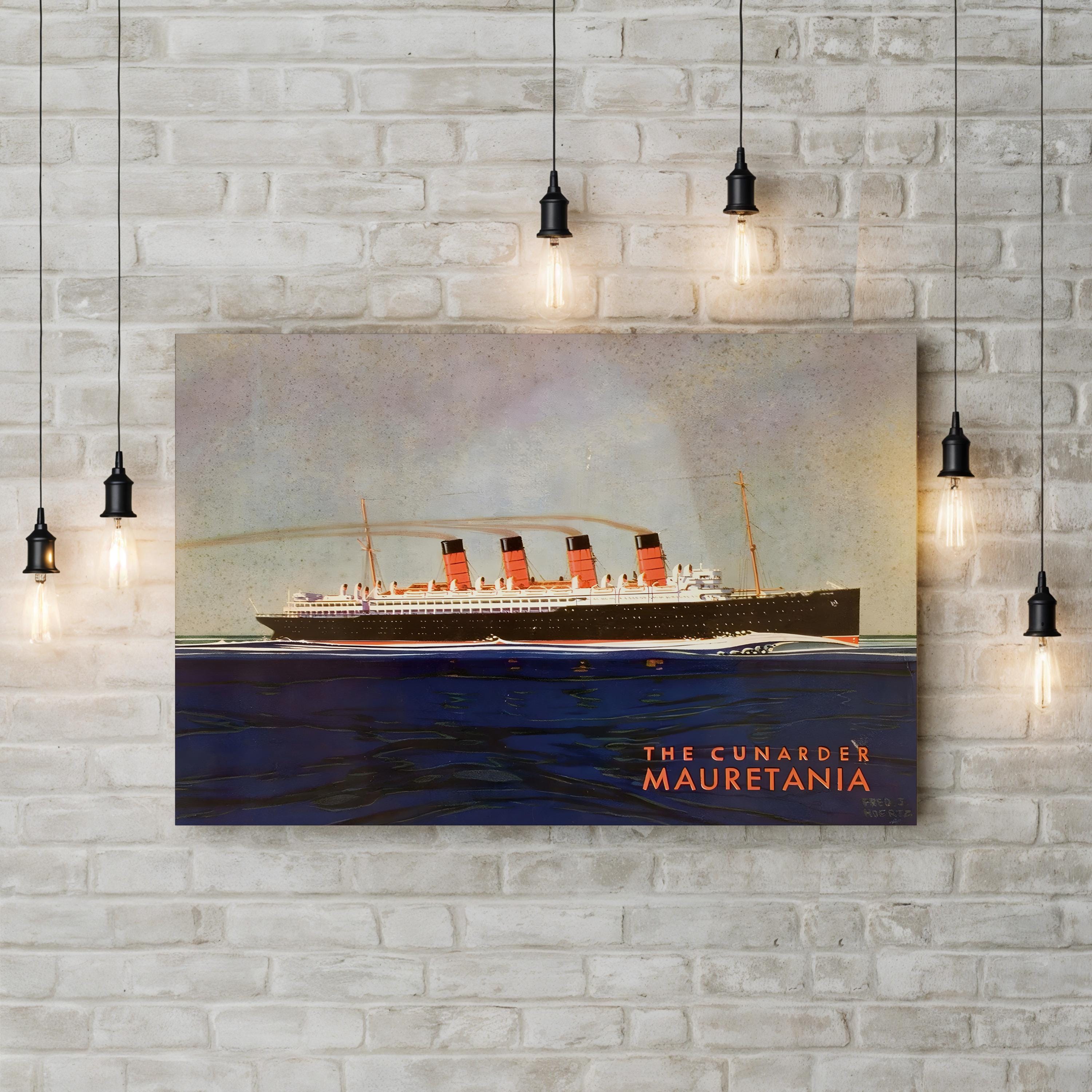 Cunard Line Promotional Brochure for Mauretania Circa 1930 Wall Art – Vintage Nautical Travel