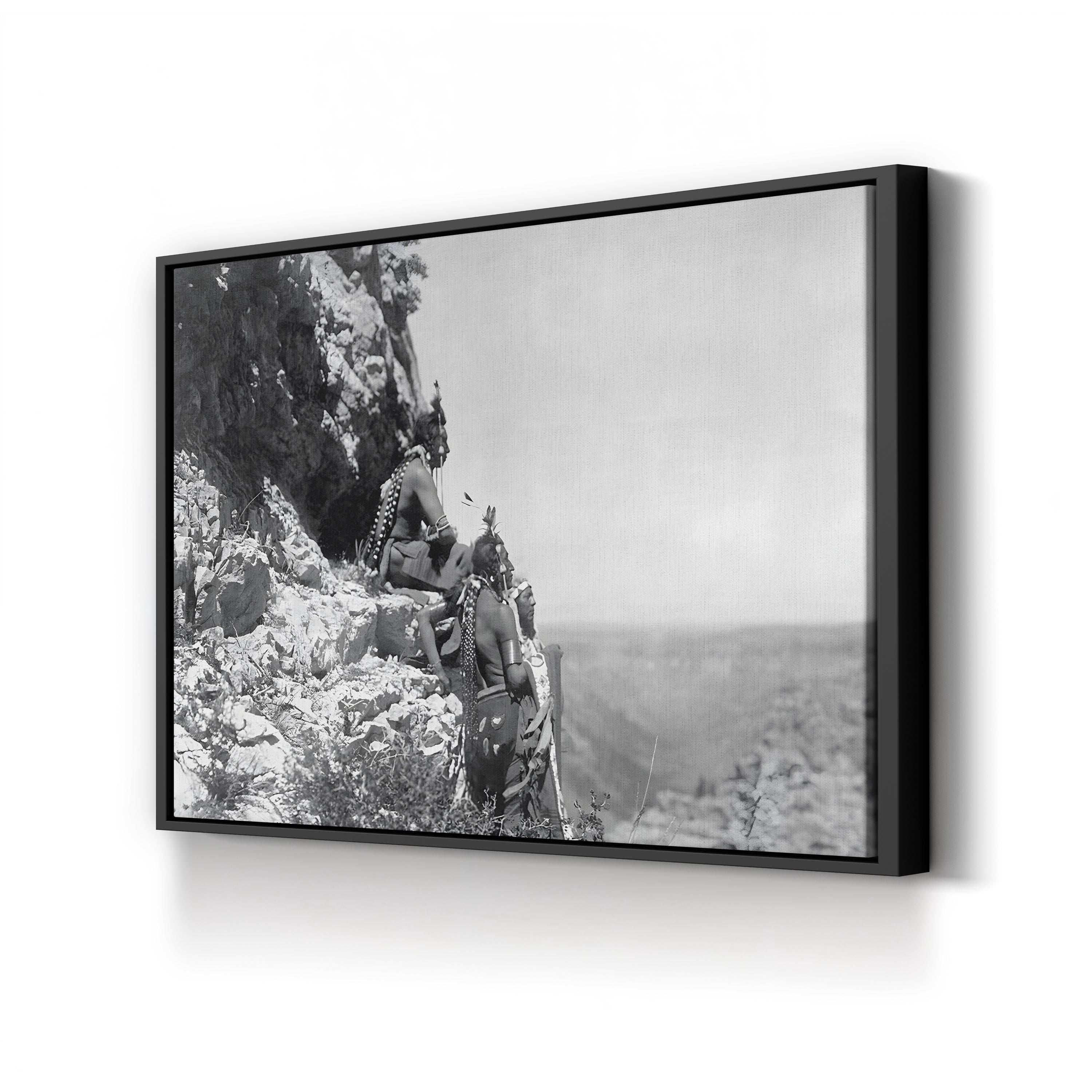 Crow Men Portrait – Vintage Photography Wall Art | Native American Heritage Canvas Print
