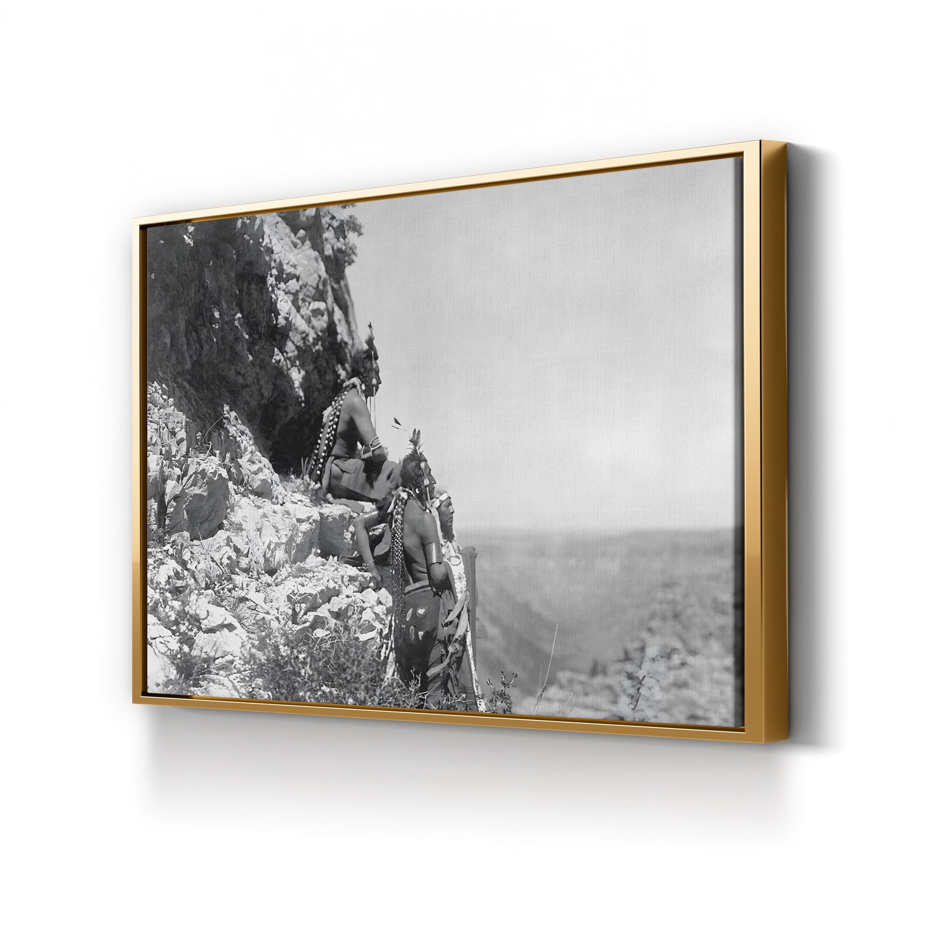 Crow Men Portrait – Vintage Photography Wall Art | Native American Heritage Canvas Print