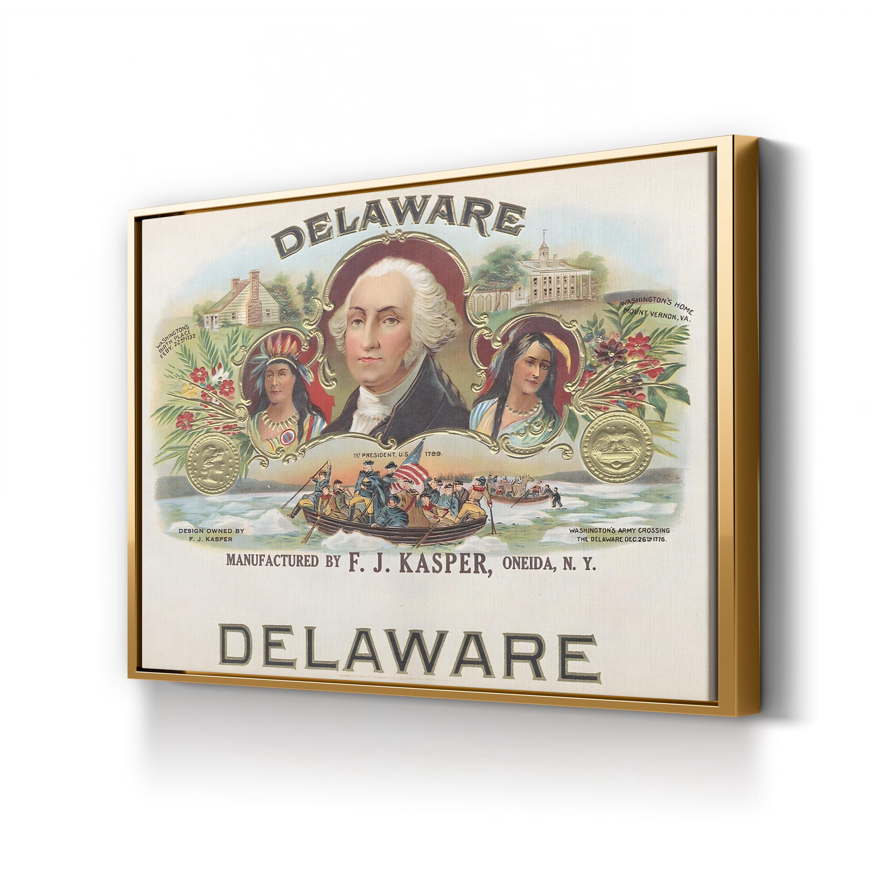 Delaware George Washington Print – Period Illustration Wall Art | Colonial Americana Canvas Print