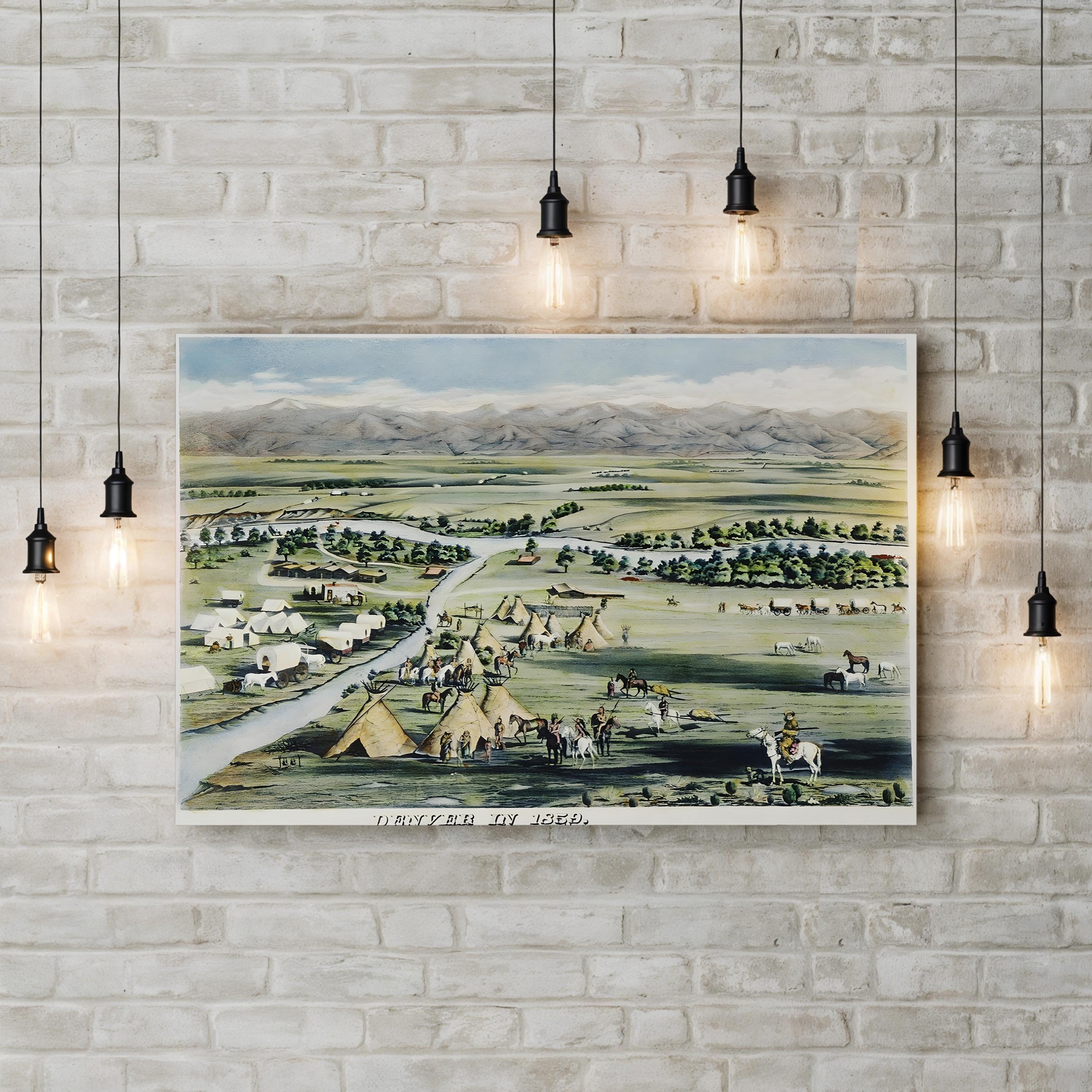 Denver, Colorado, 1859 Wall Art – 19th Century American Lithograph Historic Cityscape