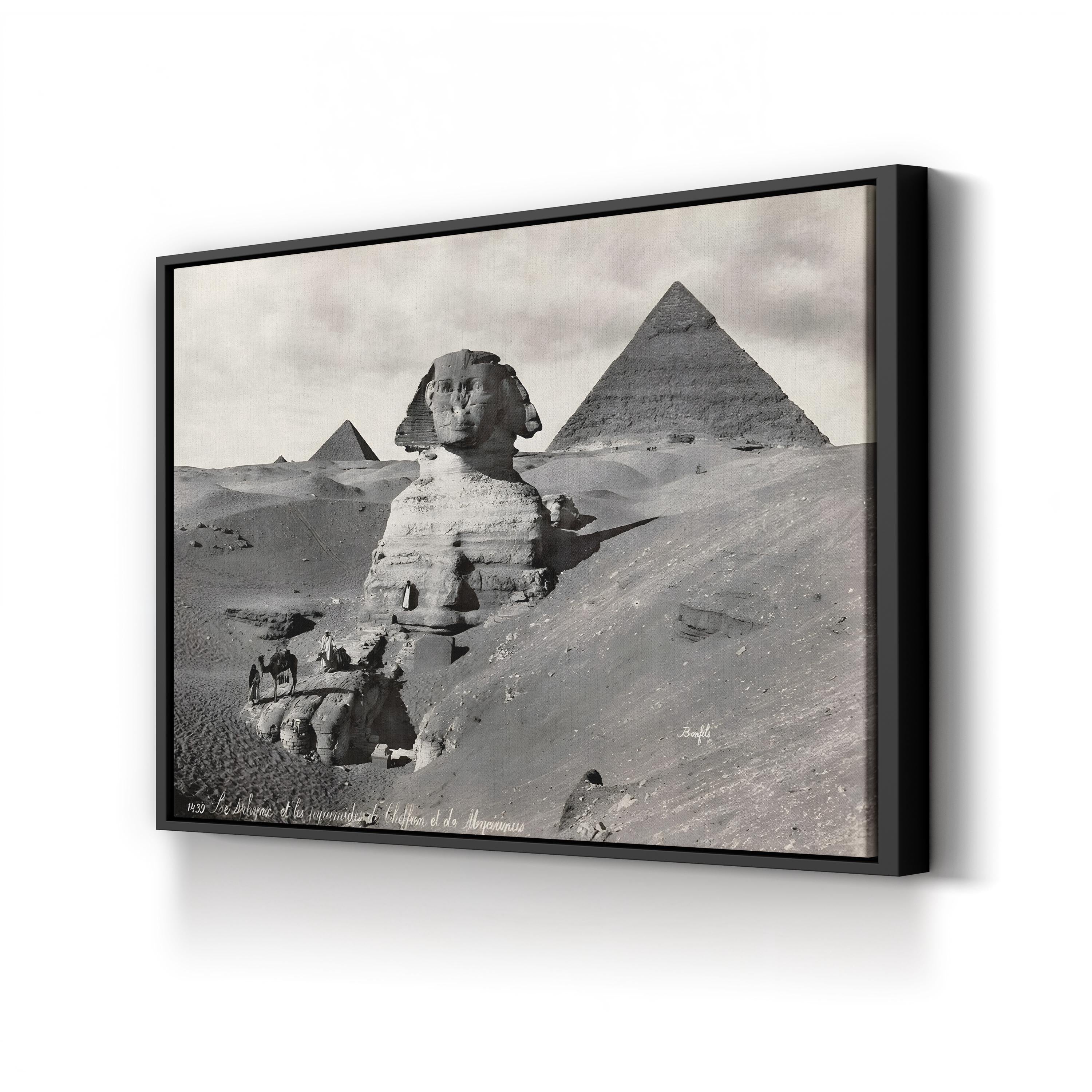 19th-Century Pyramids of Giza – Vintage Photography Wall Art | Egyptian Desert Canvas Print