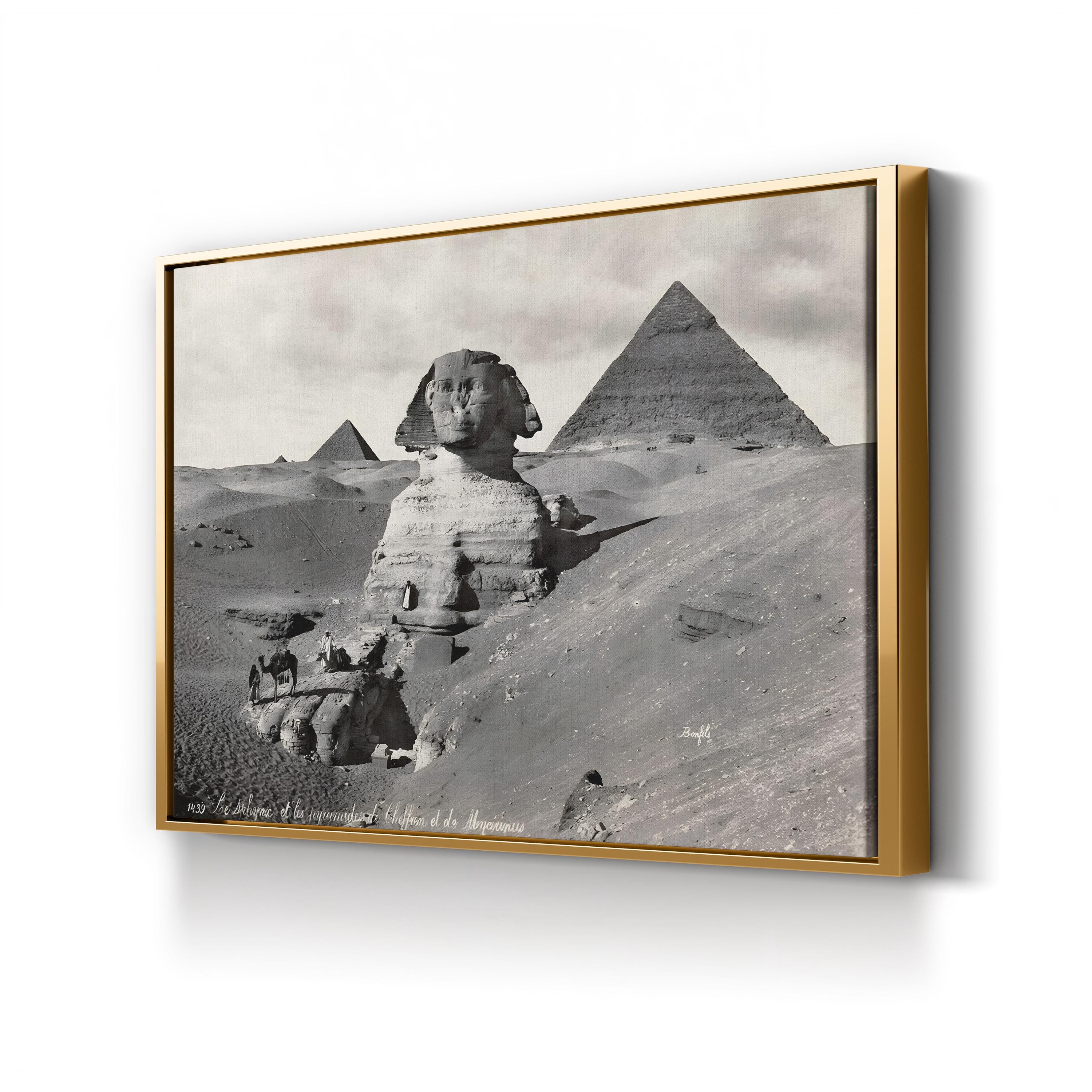 19th-Century Pyramids of Giza – Vintage Photography Wall Art | Egyptian Desert Canvas Print