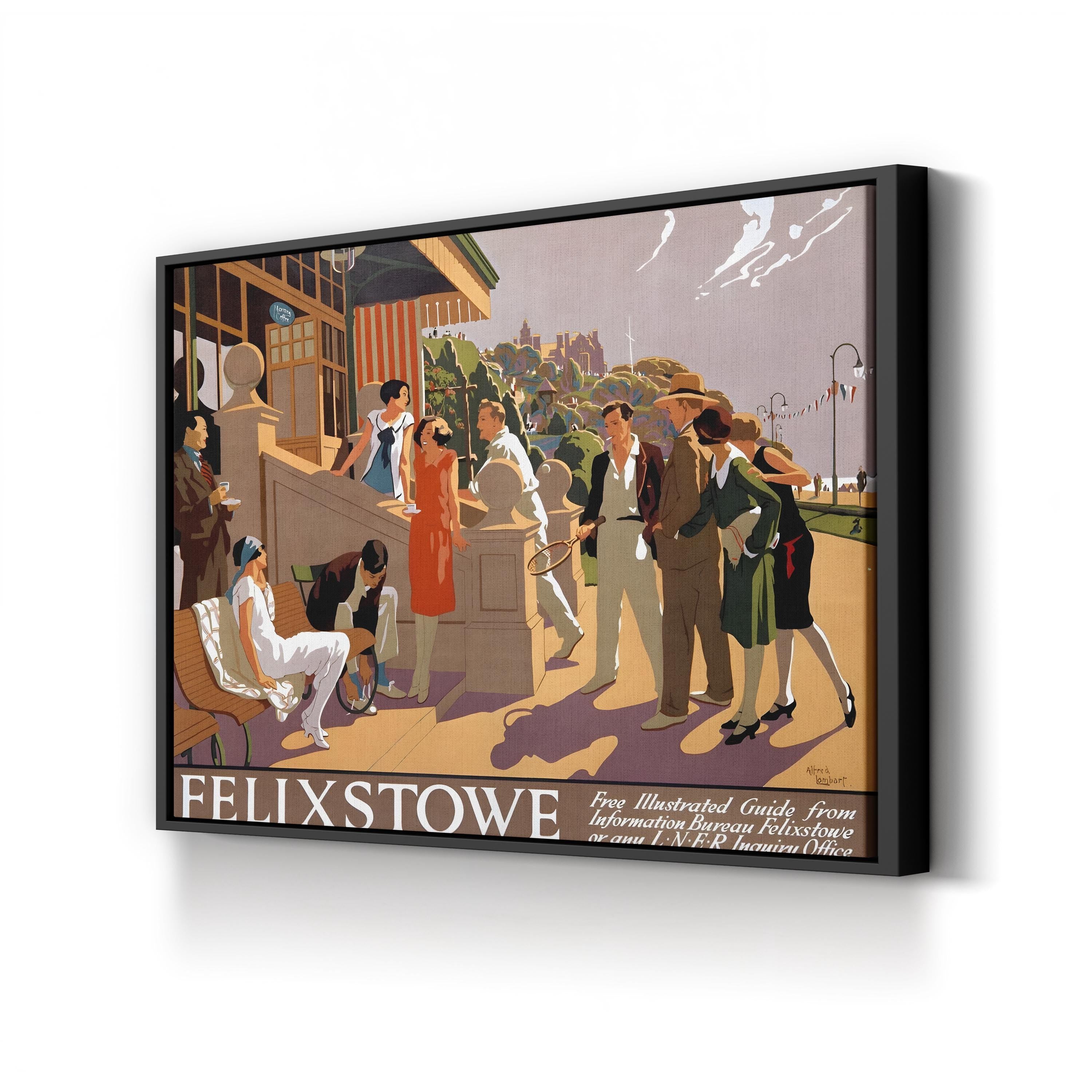 Felixstowe Art Deco Seaside Wall Art – 1920s Vintage Travel Poster Canvas