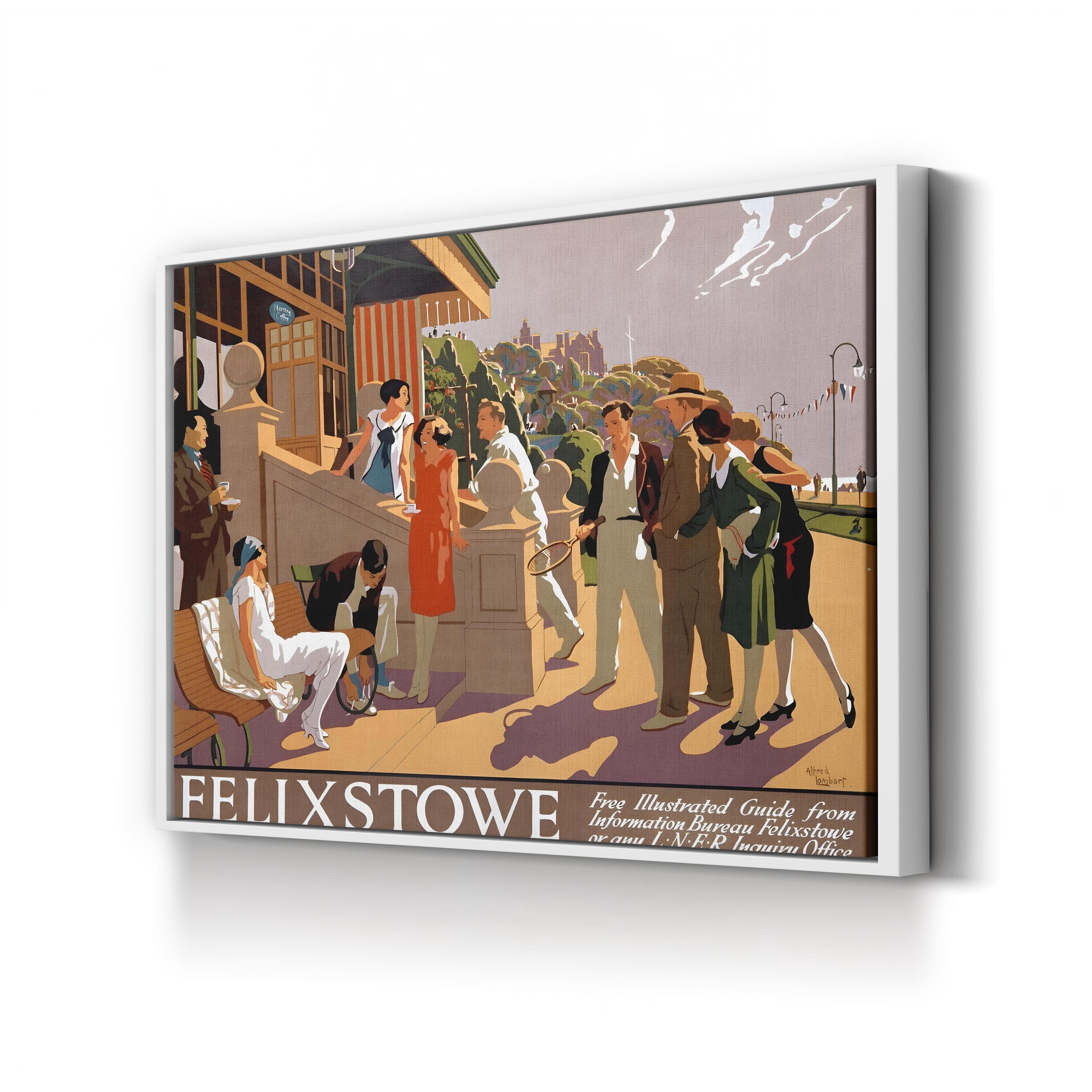 Felixstowe Art Deco Seaside Wall Art – 1920s Vintage Travel Poster Canvas