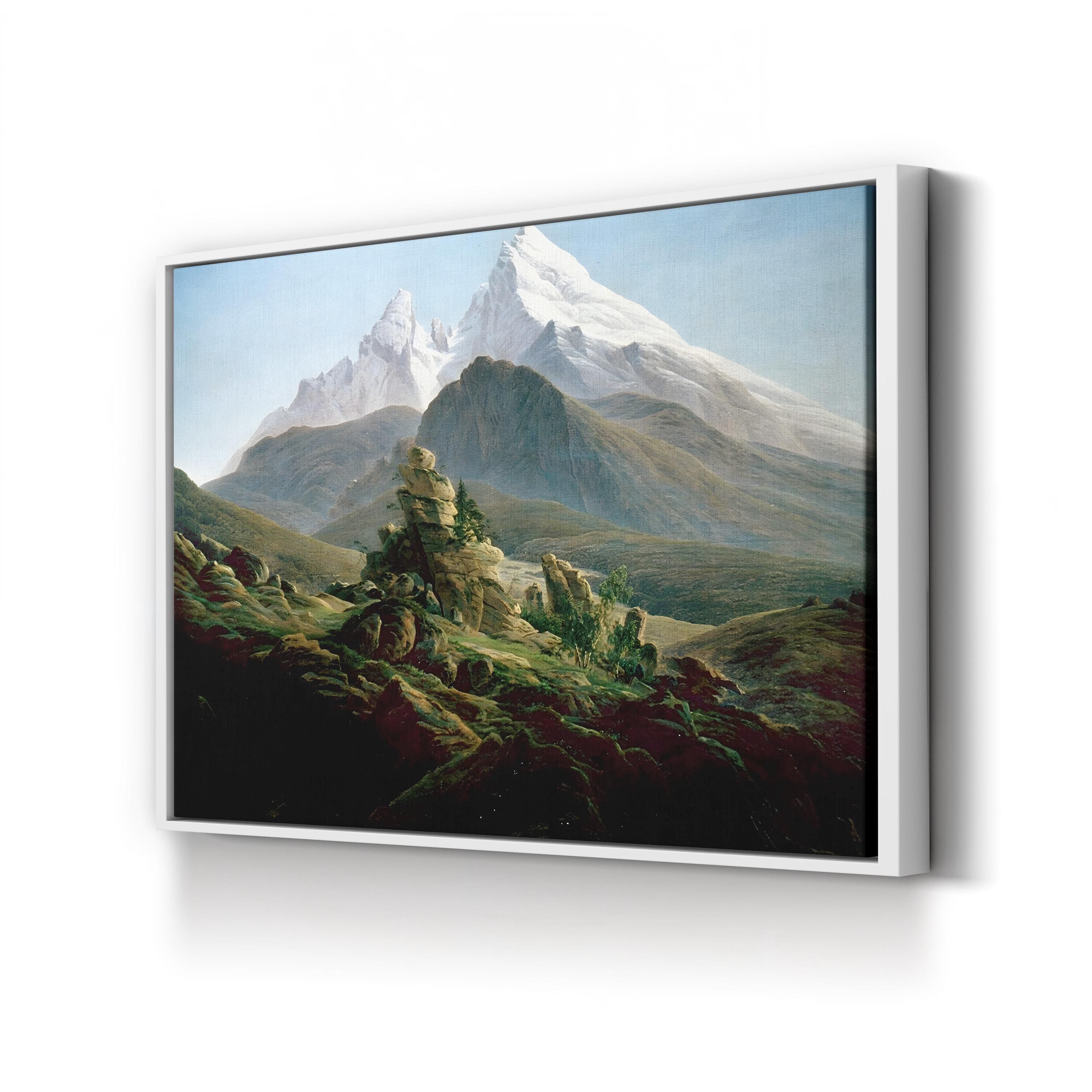 Friedrich, Watzmann Wall Art by Caspar David Friedrich – 19th Century Romantic Alpine Landscape Canvas Print
