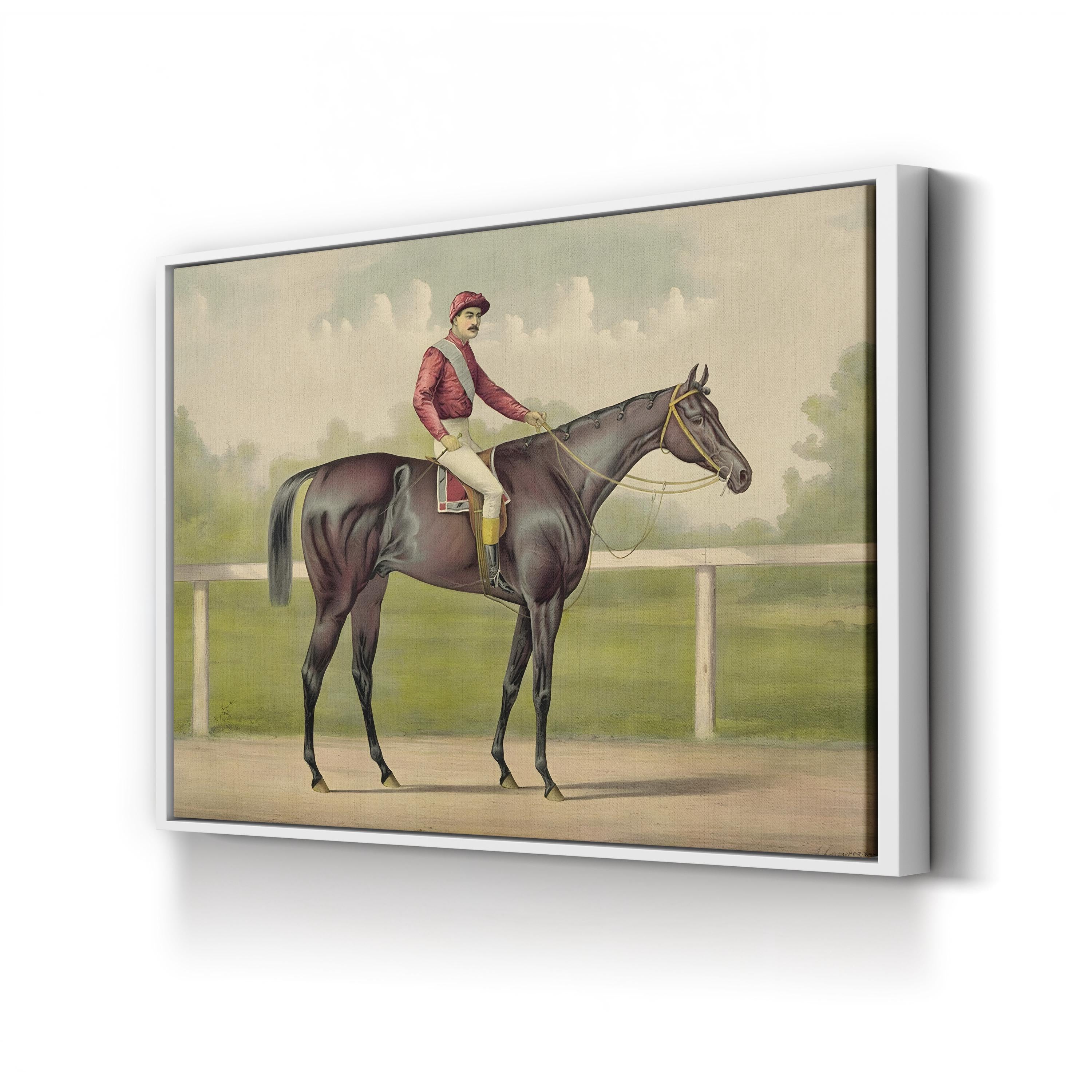Grand Racer Kingston, 1891 – Period Illustration Wall Art | Vintage Equestrian Canvas Print