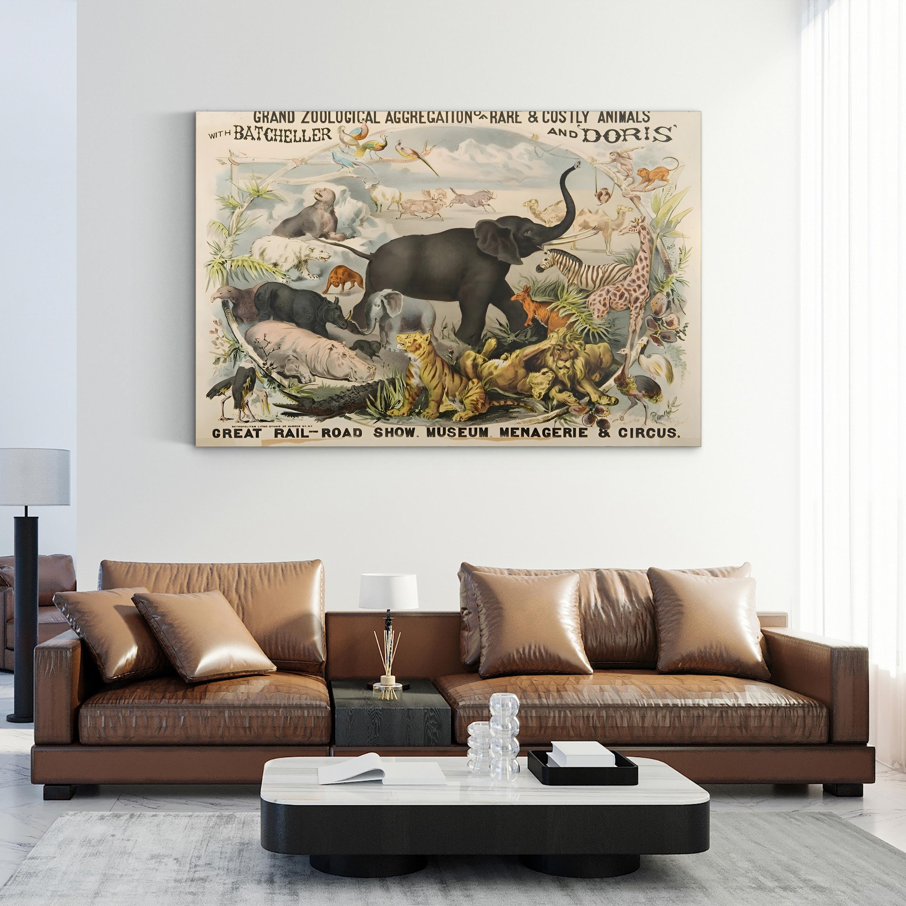 Vintage Zoological Animals – Period Illustration Wall Art | Museum Canvas Print