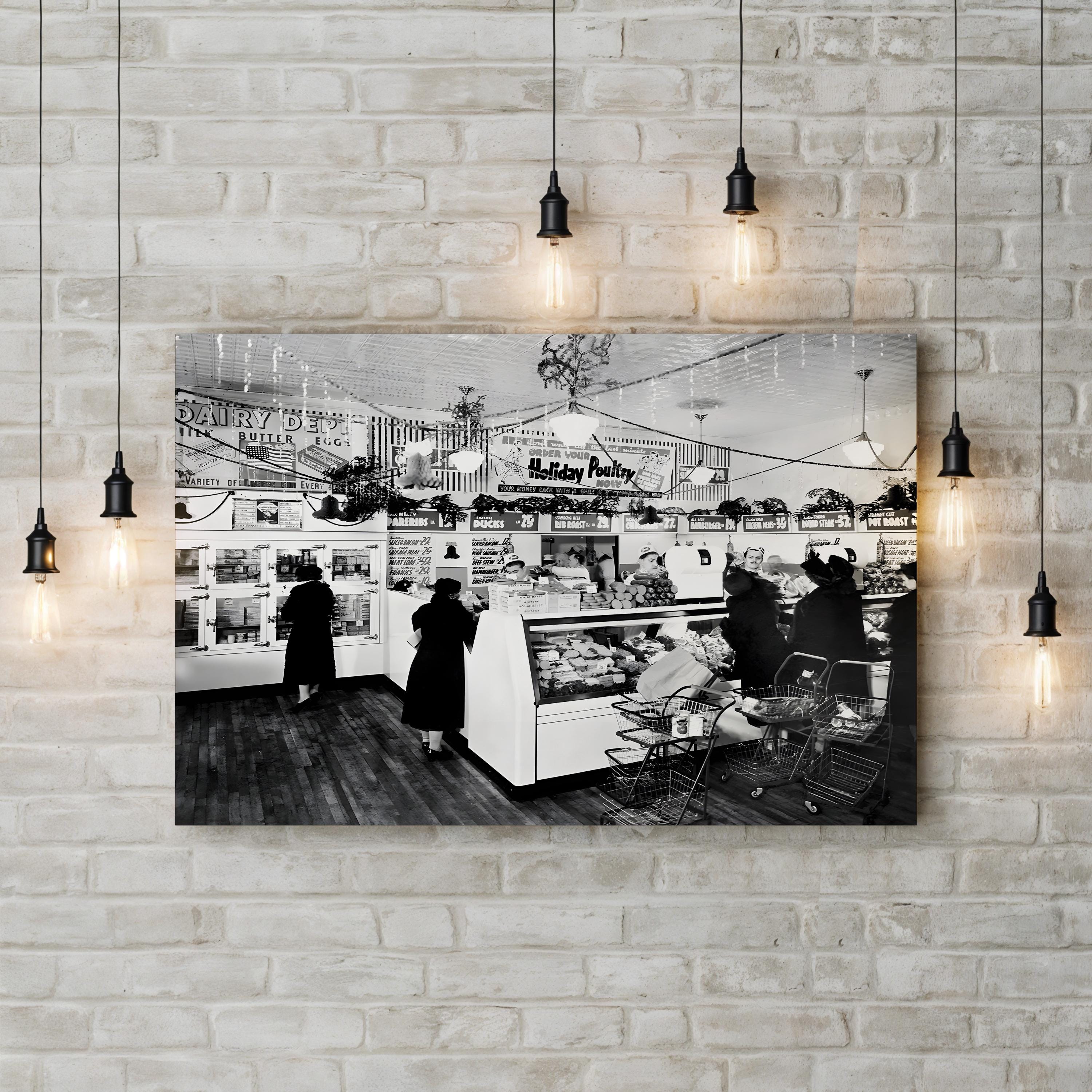 American Grocery Deli, 1938 – Vintage Photography Wall Art | Americana Canvas Print