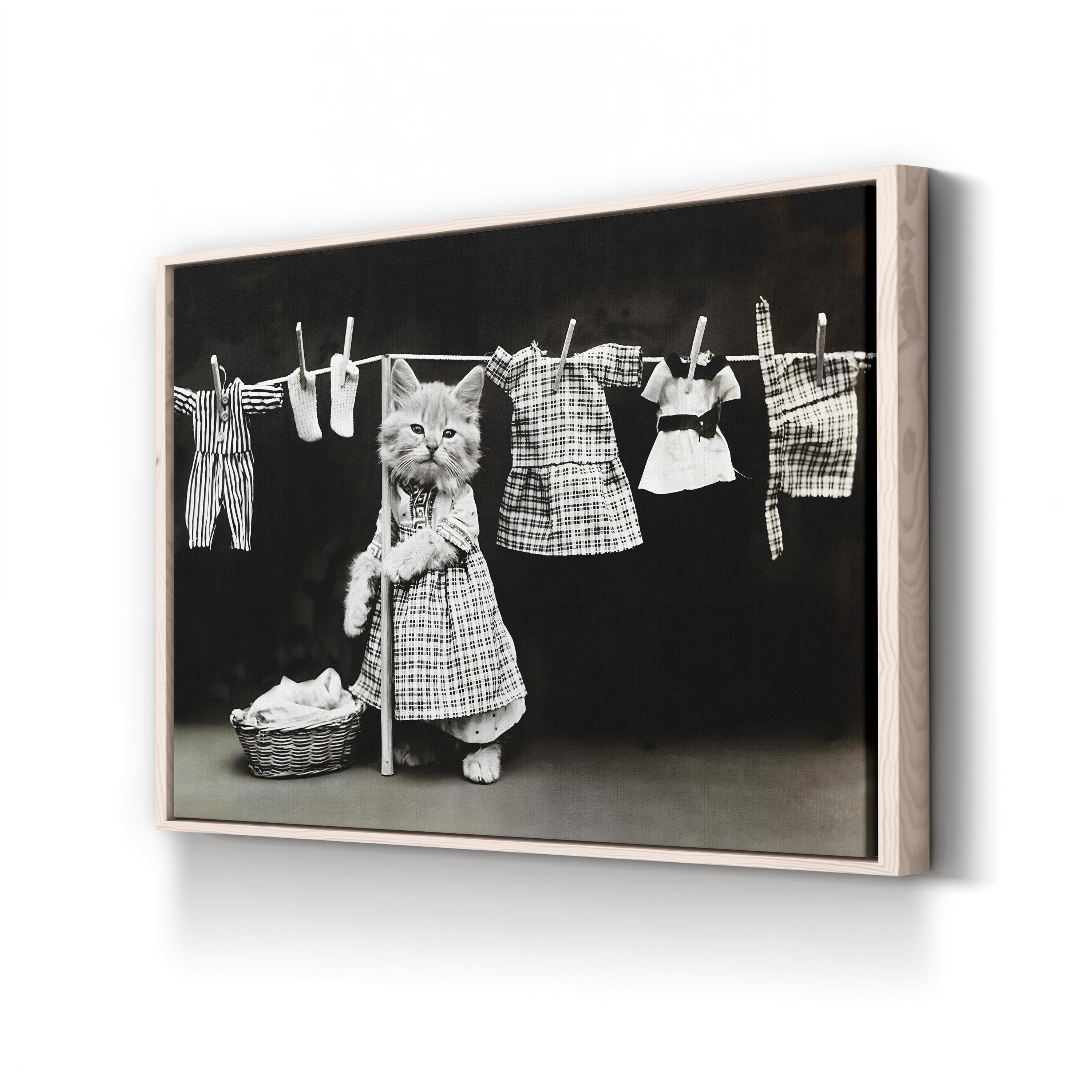 Hanging Up the Wash, 1914 – Harry Whittier Frees Wall Art | Vintage Photography Canvas Print