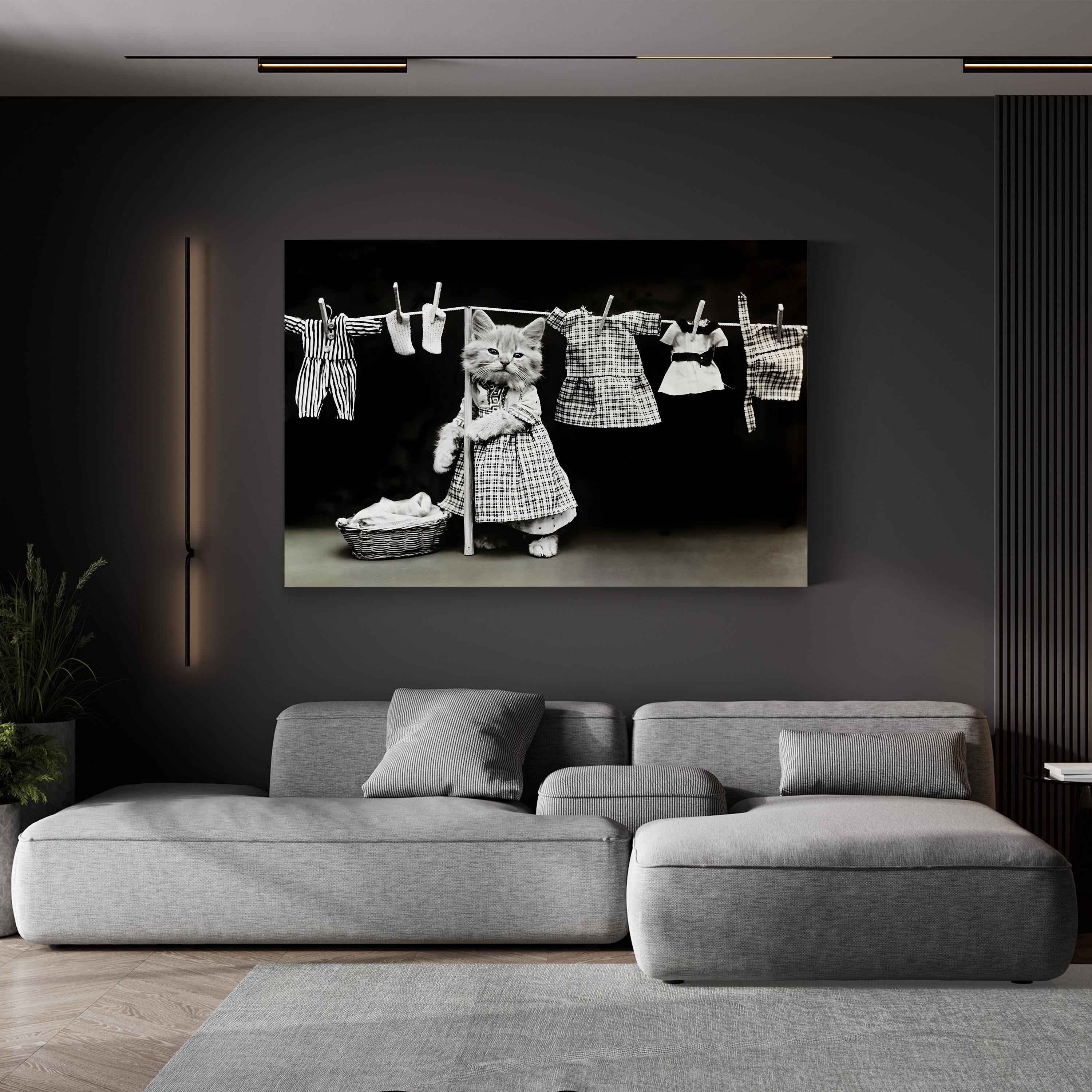 Hanging Up the Wash, 1914 – Harry Whittier Frees Wall Art | Vintage Photography Canvas Print