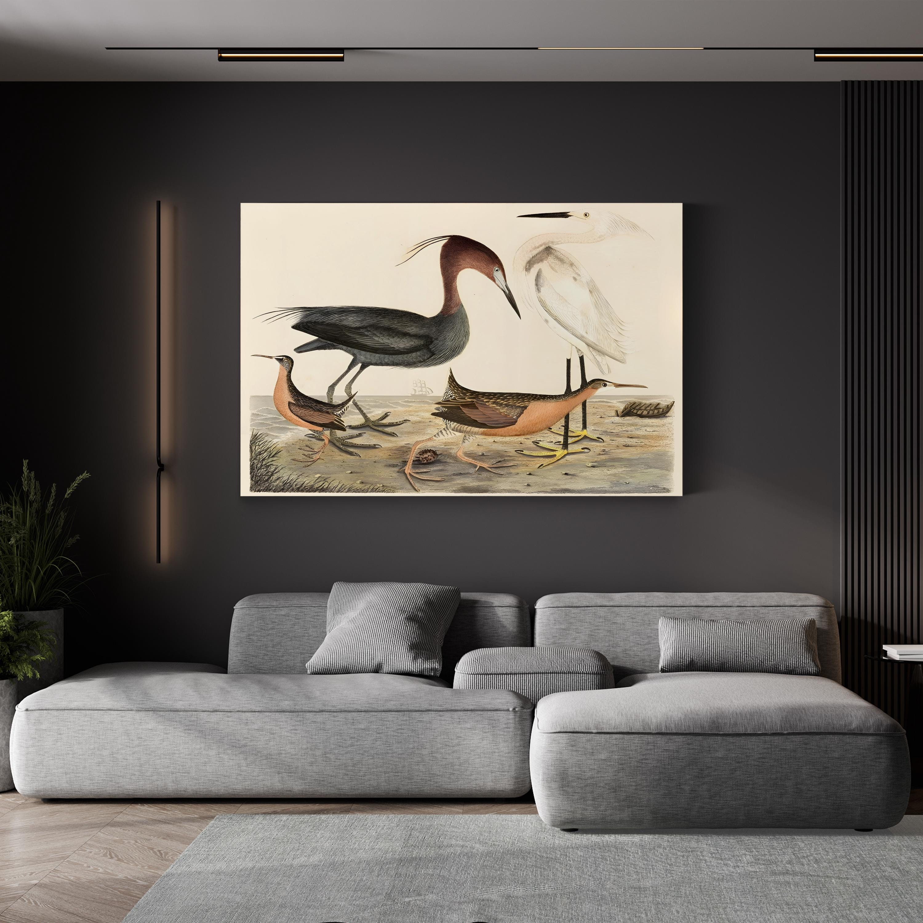 Heron Family – Alexander Wilson Wall Art | Coastal Bird Canvas Print