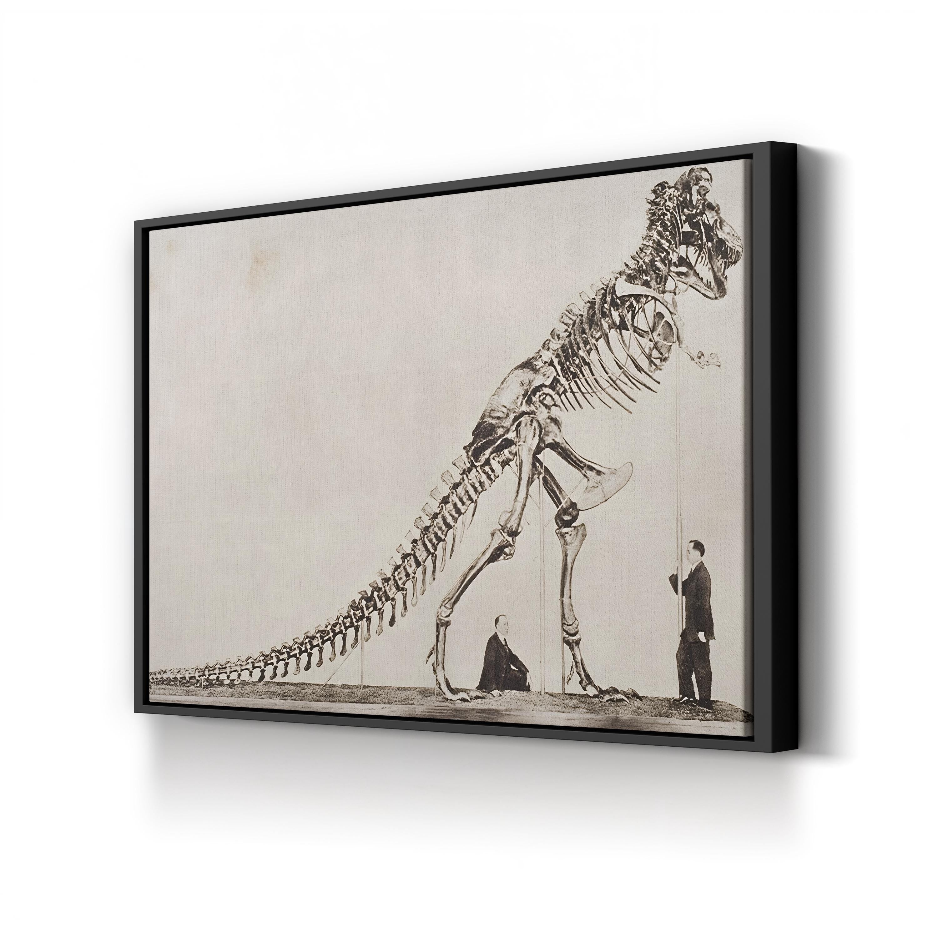 19th-Century Dinosaur Skeleton Paleontological Scientific Illustration Canvas Print