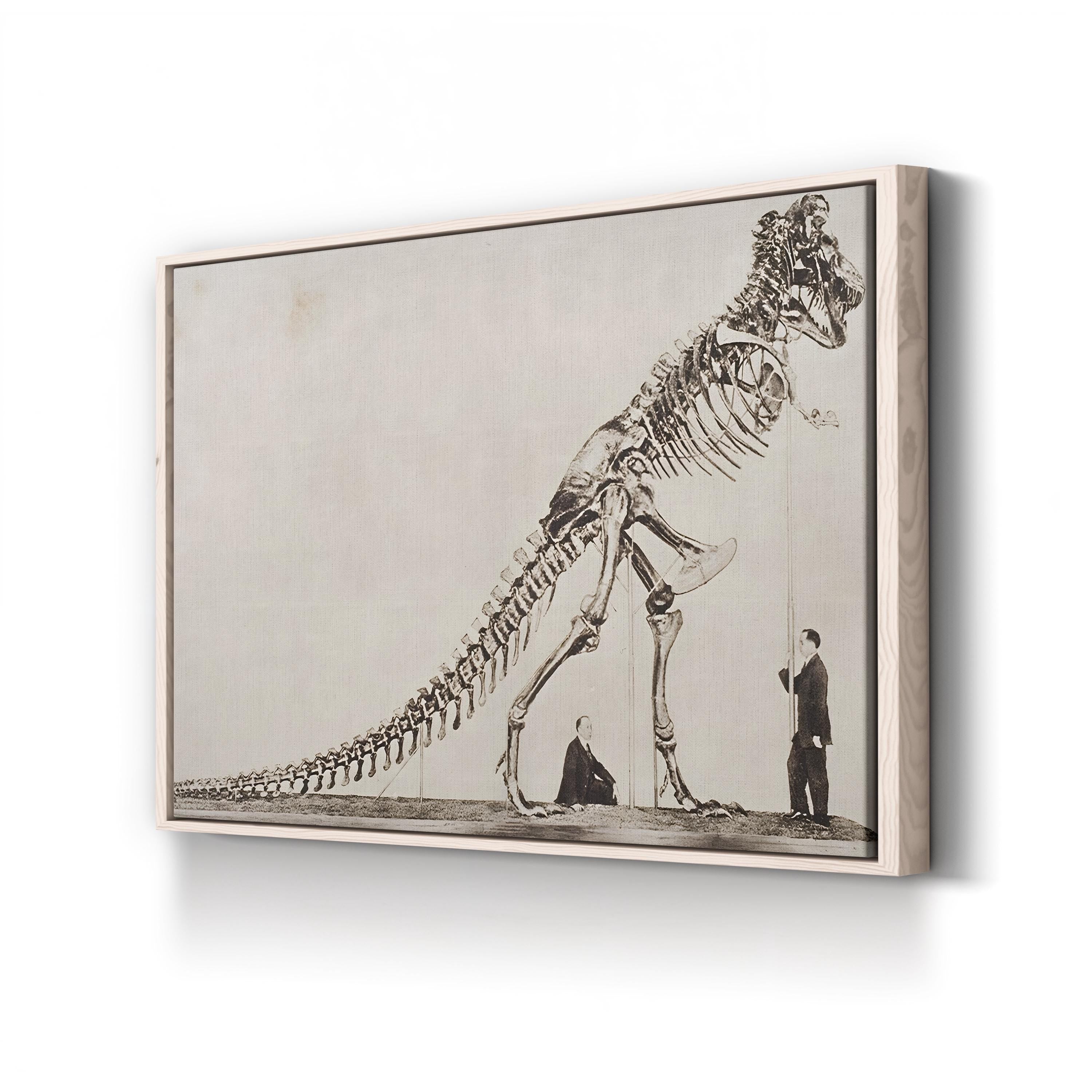 19th-Century Dinosaur Skeleton Paleontological Scientific Illustration Canvas Print