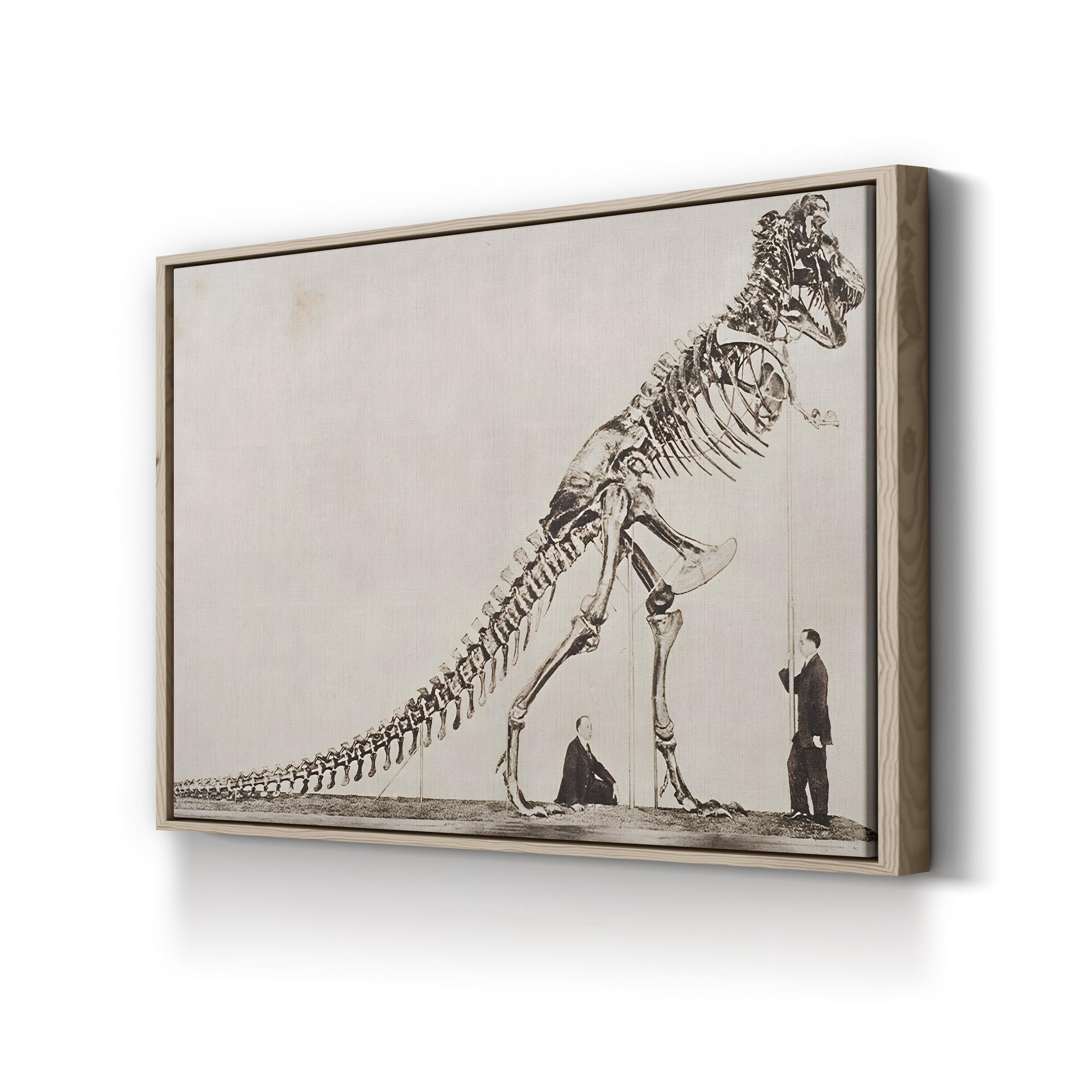 19th-Century Dinosaur Skeleton Paleontological Scientific Illustration Canvas Print