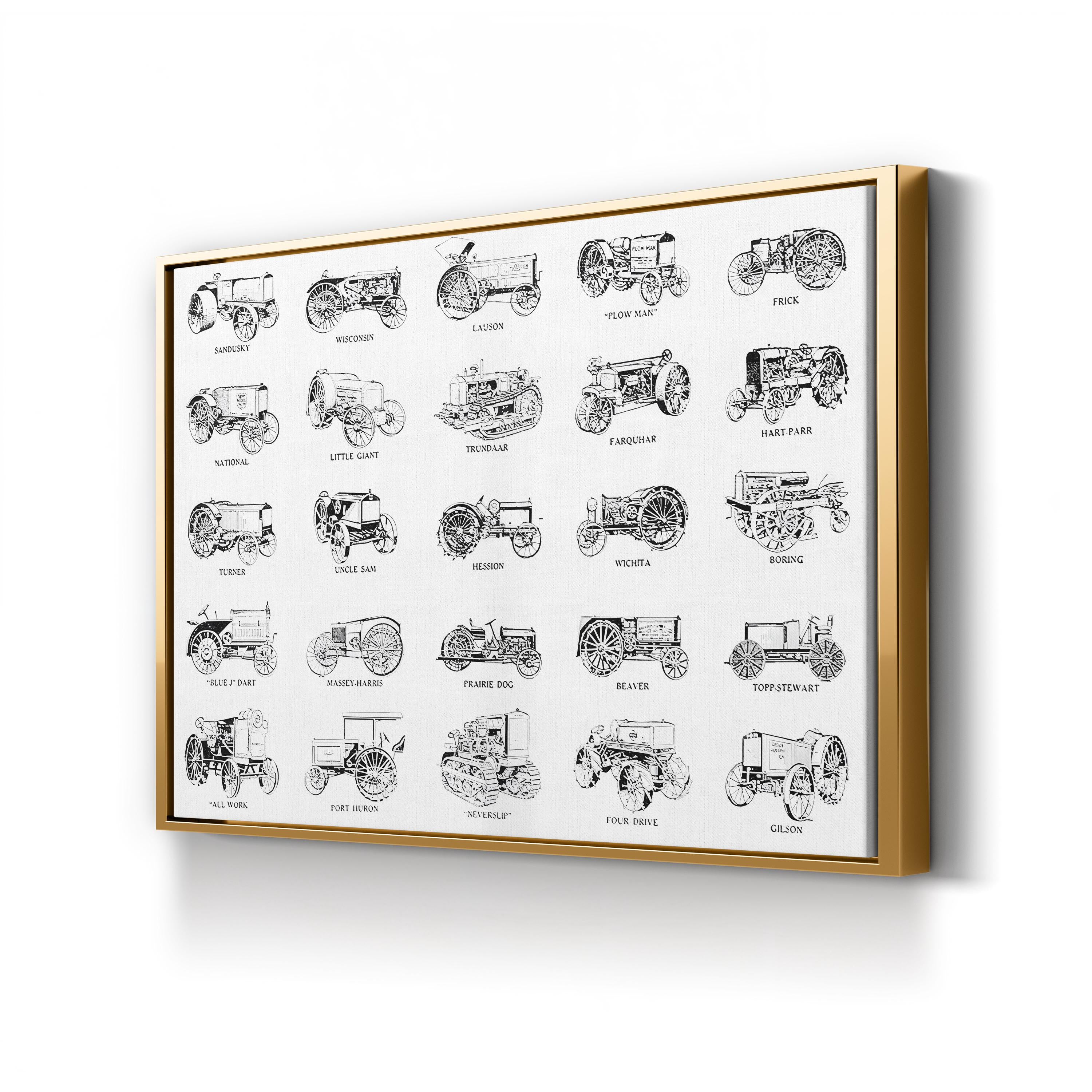 Vintage Tractor Frontier – Period Illustration Wall Art | Western Landscape Canvas Print