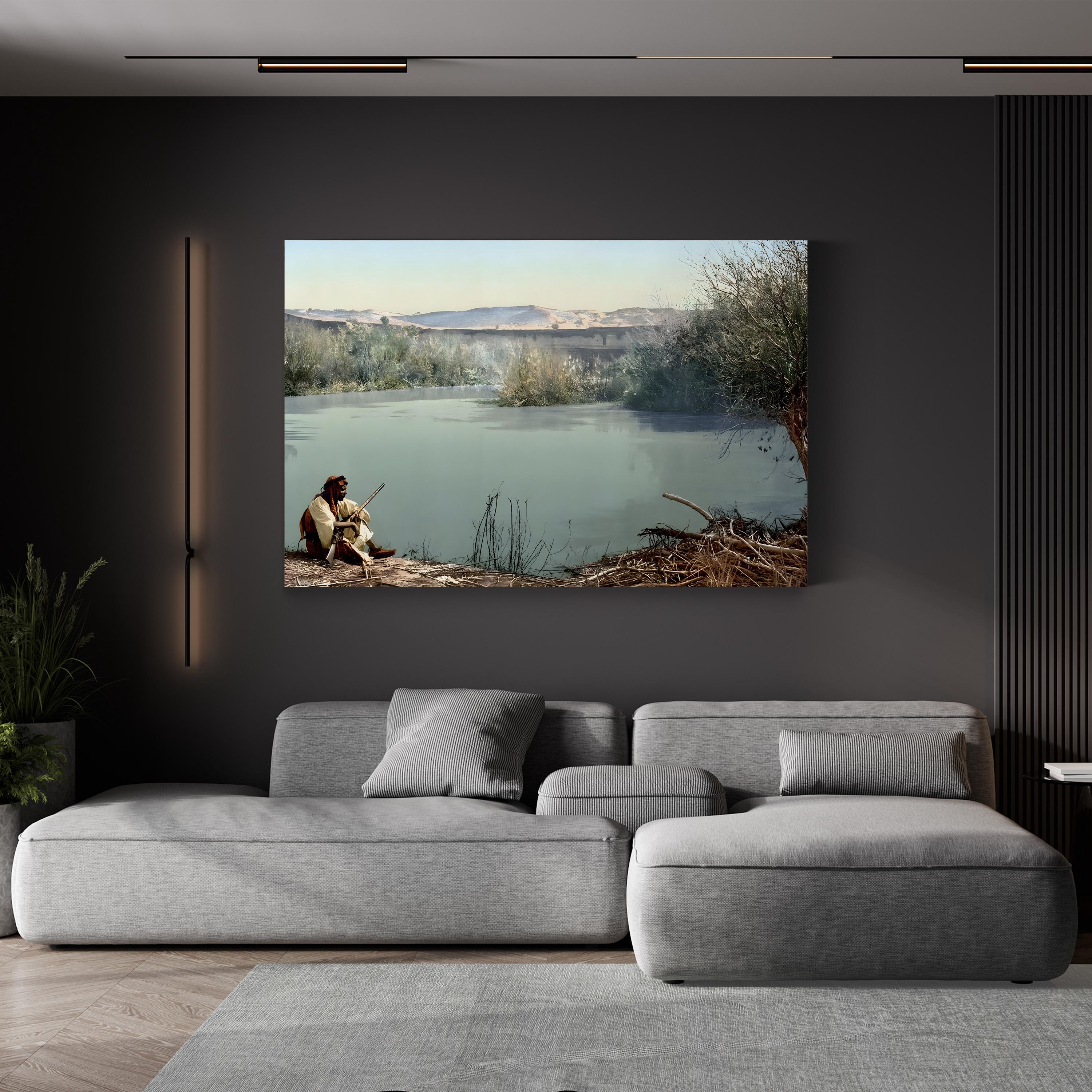 Holy Land, River Jordan, c.1895 Wall Art | Historic Photchrome Landscape of the Holy Land