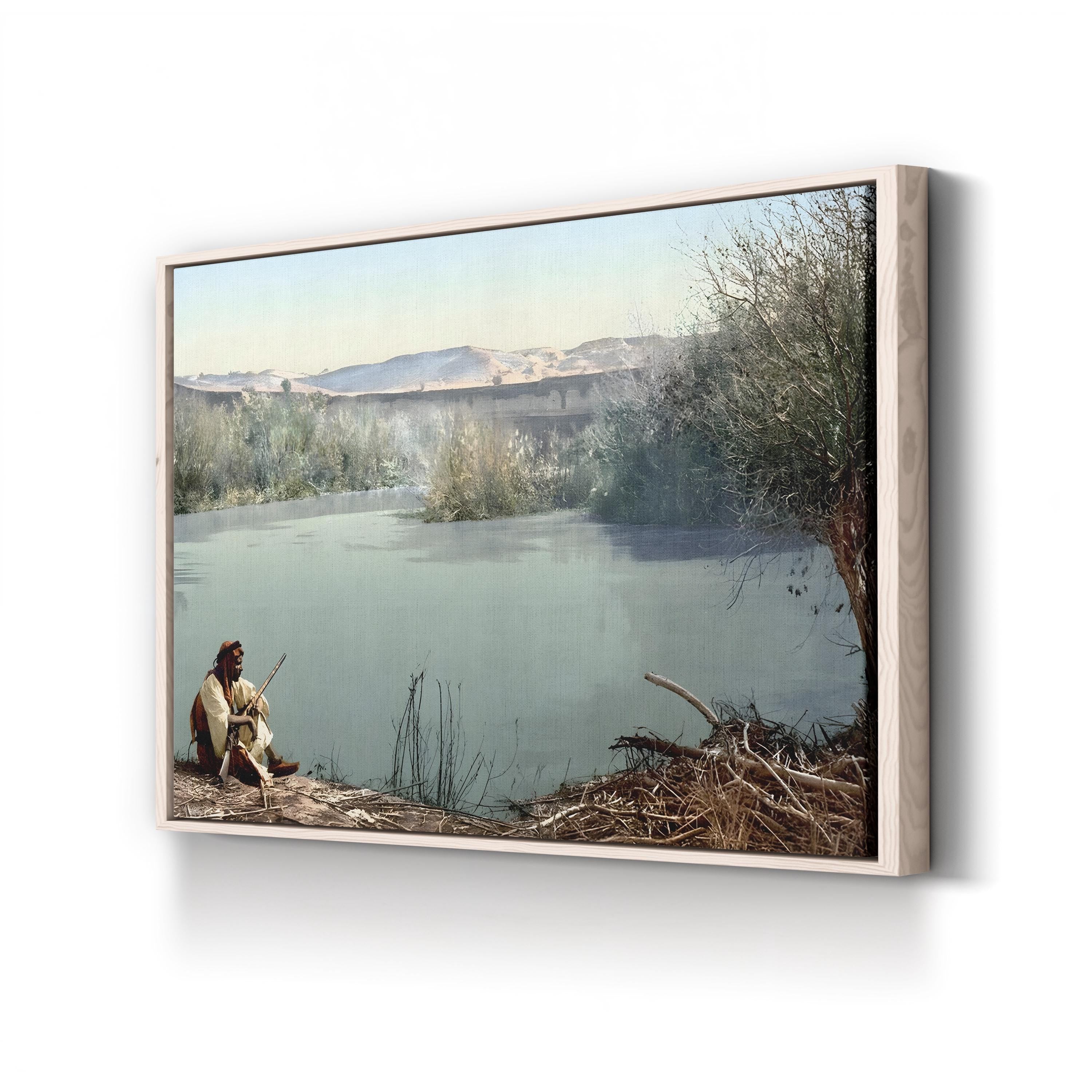 Holy Land, River Jordan, c.1895 Wall Art | Historic Photchrome Landscape of the Holy Land