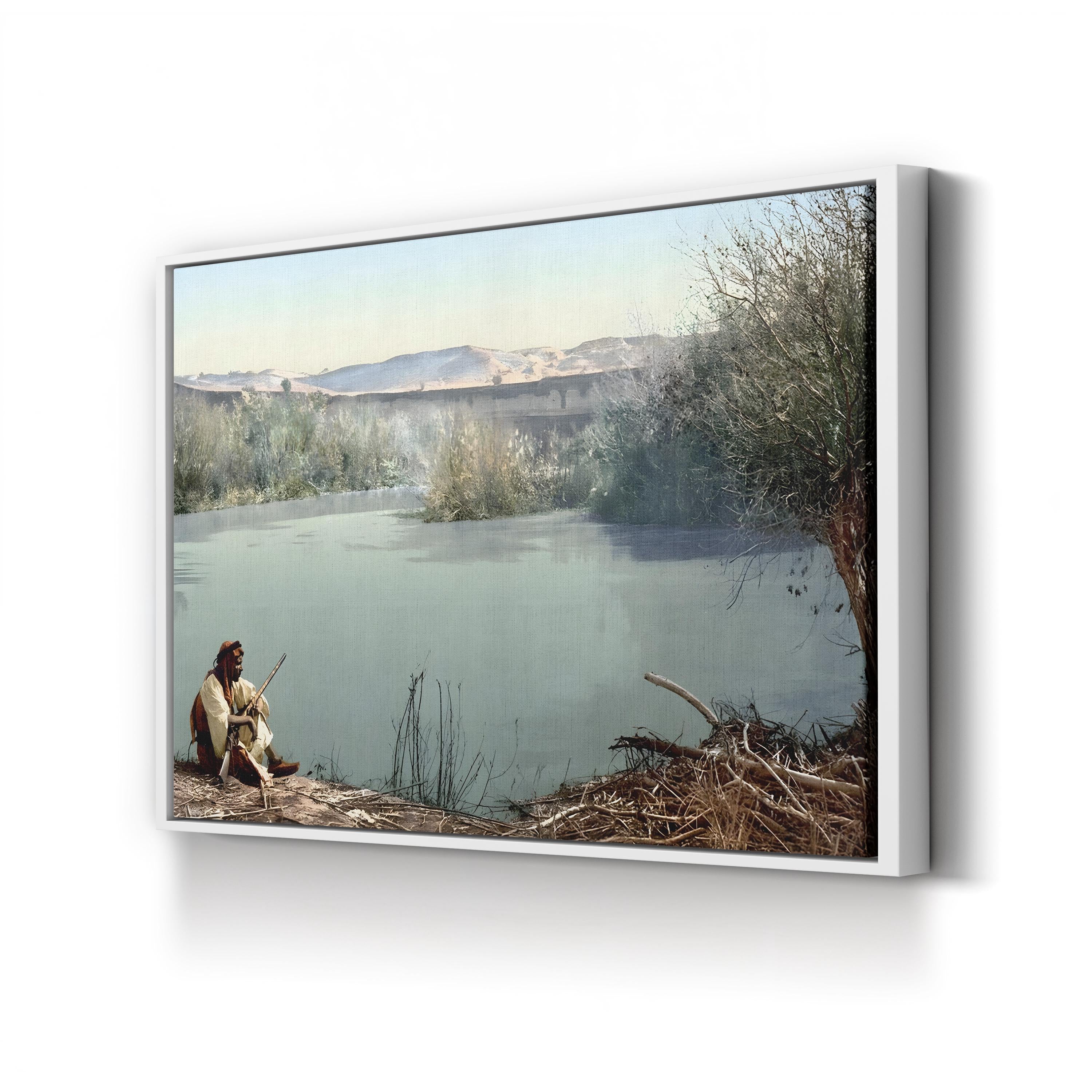Holy Land, River Jordan, c.1895 Wall Art | Historic Photchrome Landscape of the Holy Land