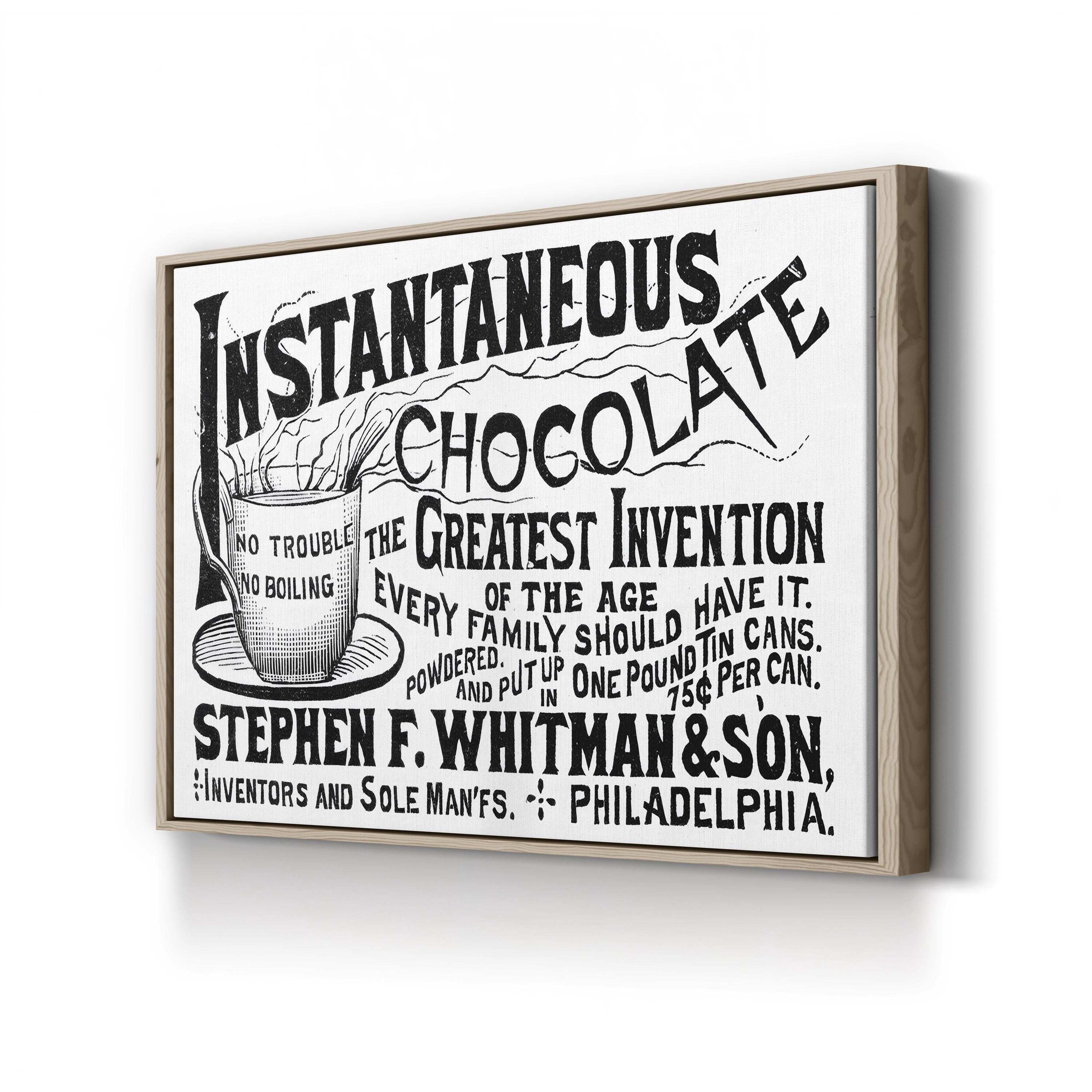 1893 Vintage Hot Chocolate Advertisement Wall Art