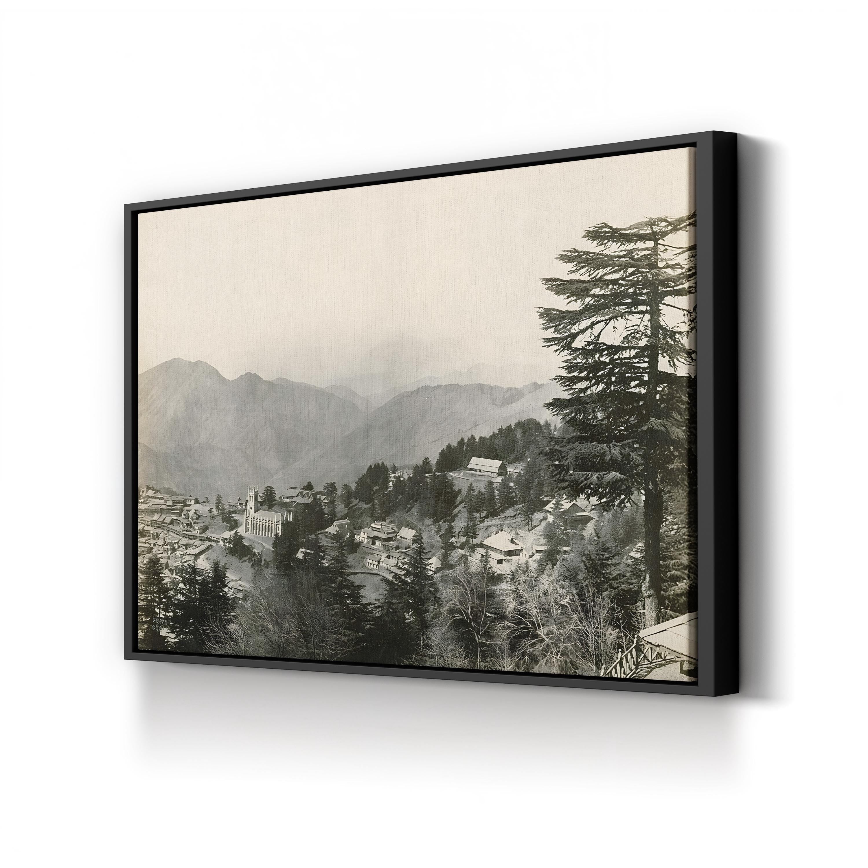 Shimla, India Himalayas – Vintage Photography Wall Art | 19th-Century Canvas Print