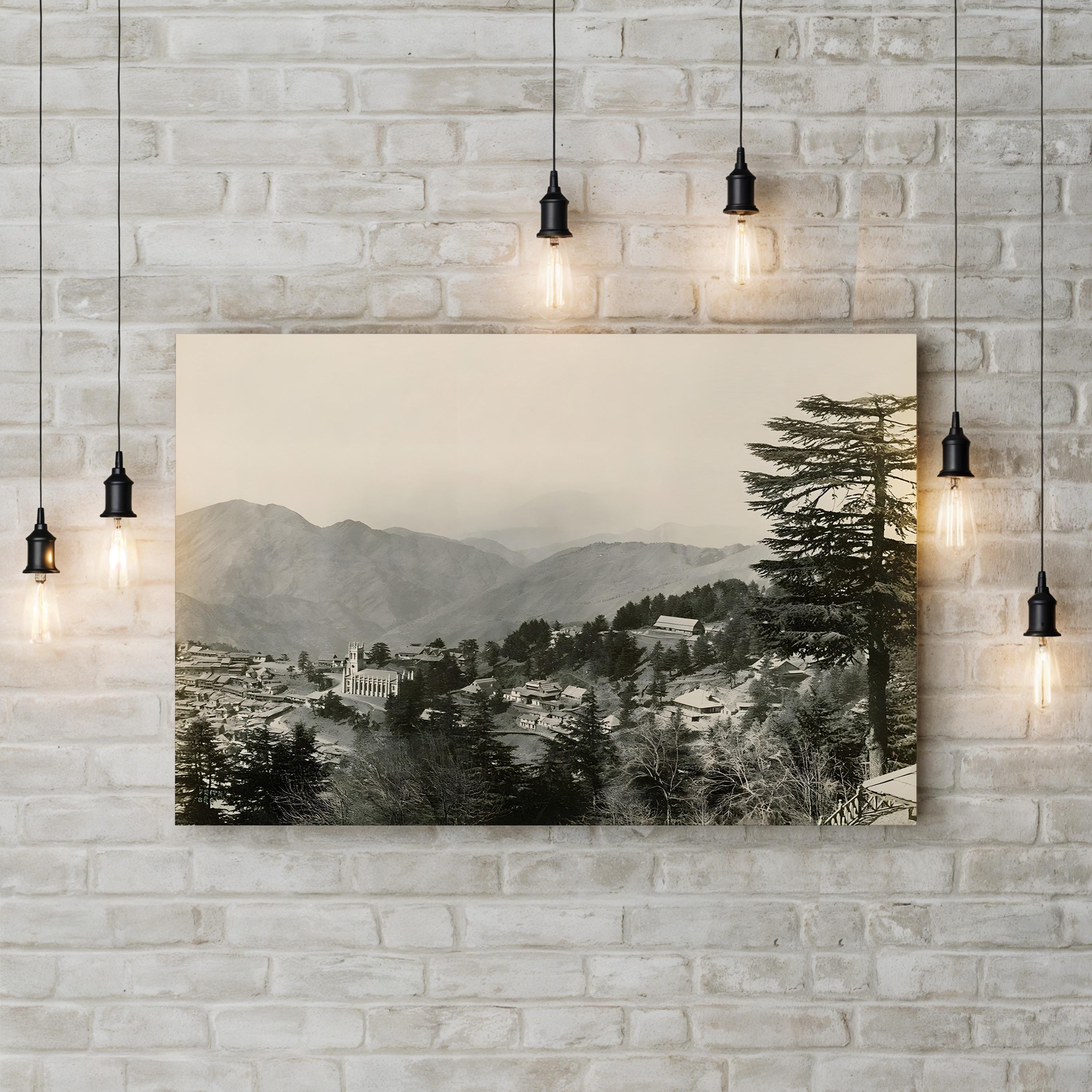 Shimla, India Himalayas – Vintage Photography Wall Art | 19th-Century Canvas Print