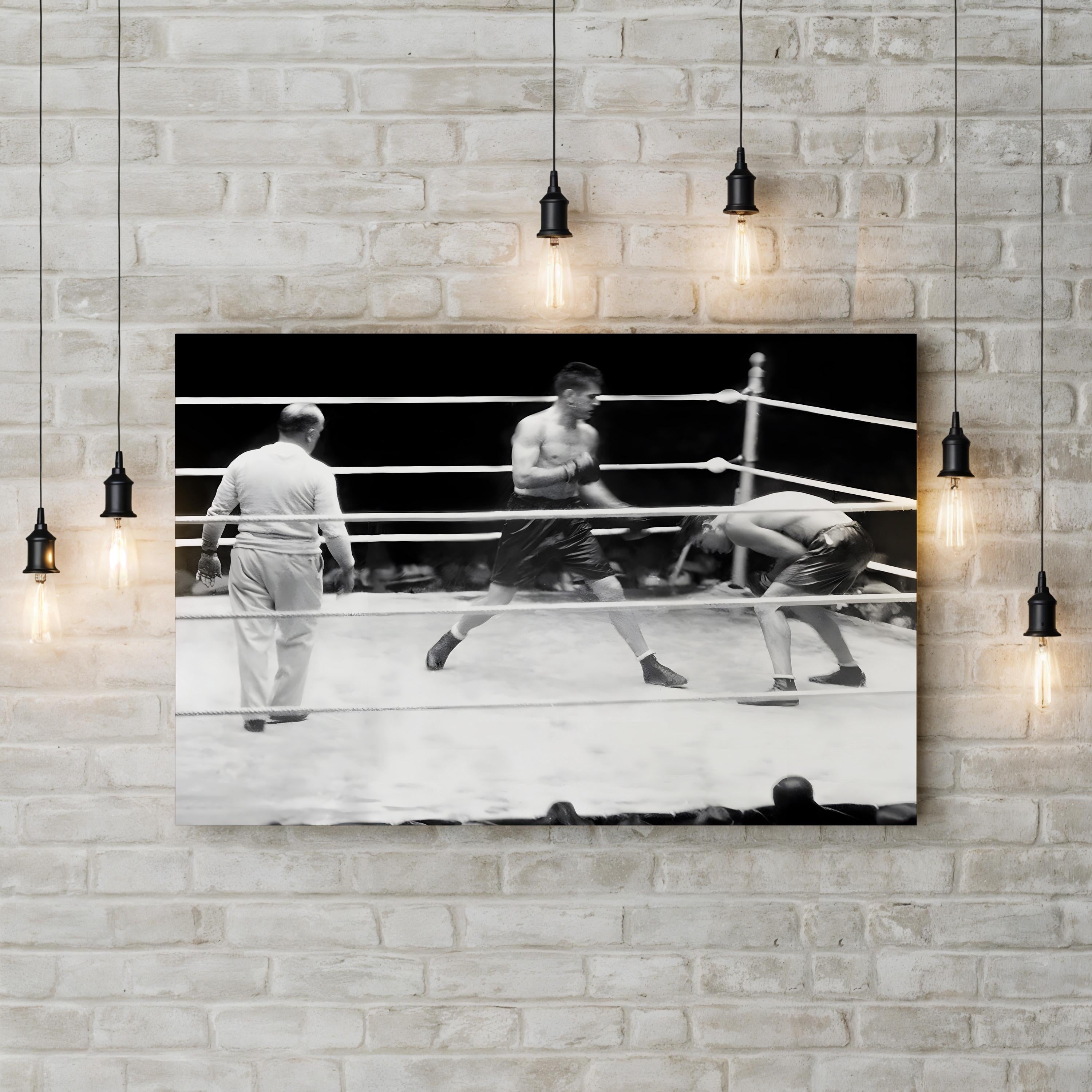 Jack Dempsey vs Gene Tunney 1926 Heavyweight Title Fight Boxing Wall Art