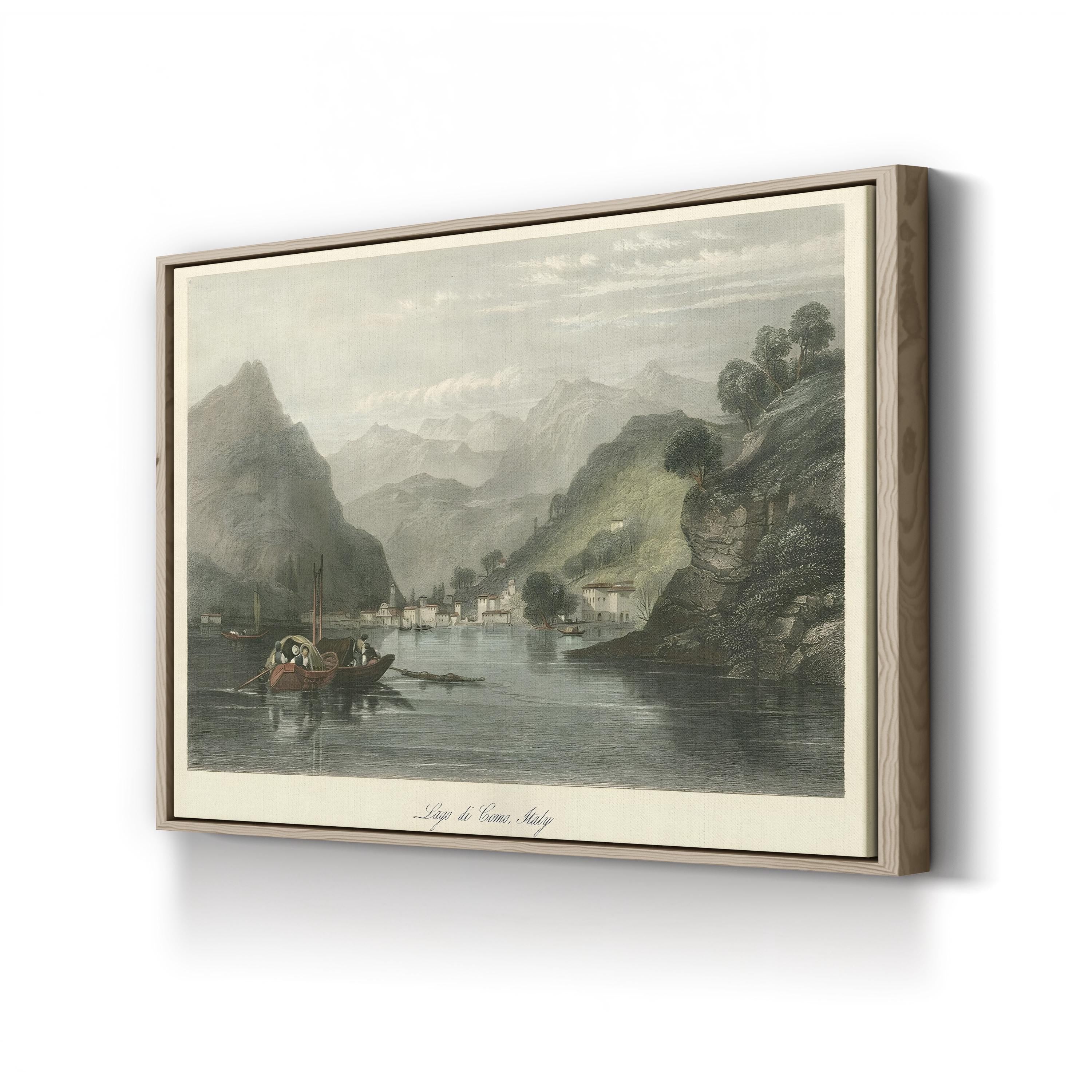 Lago di Como, Italy Wall Art by W. L. Leitch | 19th-Century Romantic Lake Landscape Canvas Print